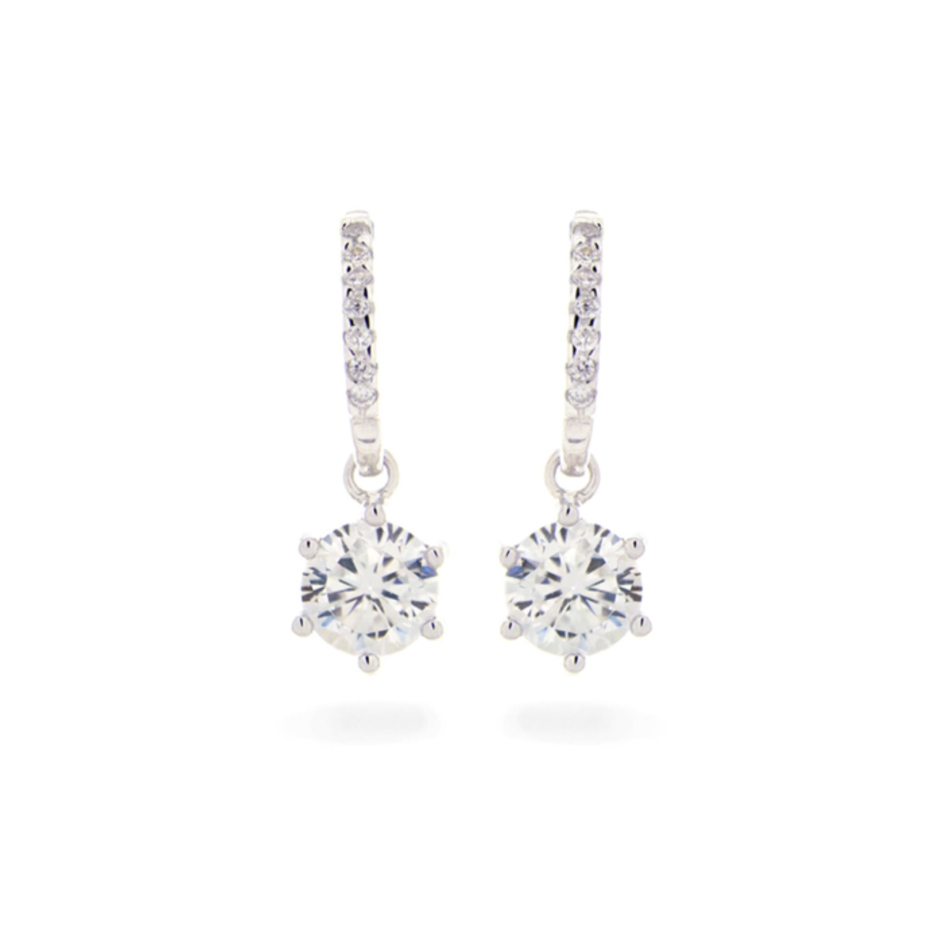 Orecchini in Argento Sterling 925 con Zirconi Lucidi rifiniti in rodio - Essential