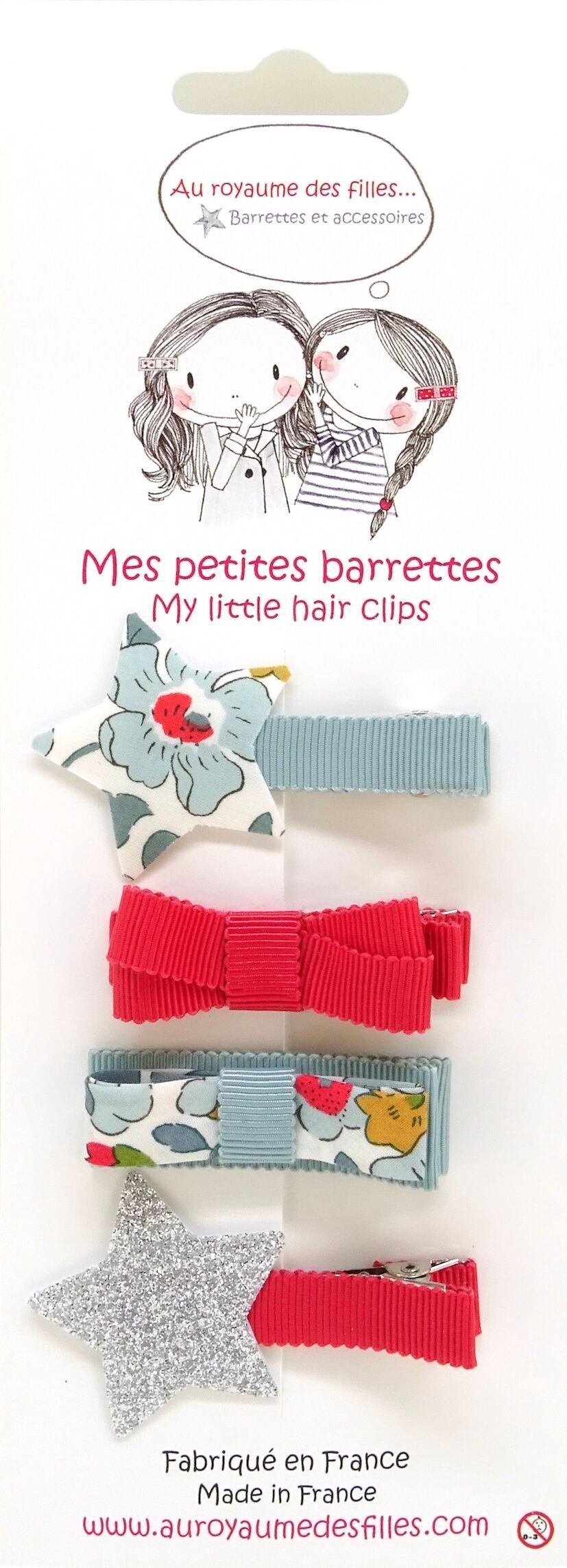 Set di 4 fermagli per capelli E2