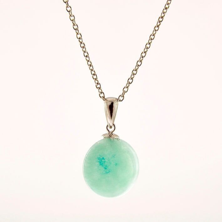 Collana in Agata Blu rifinita in rodio - Coleki