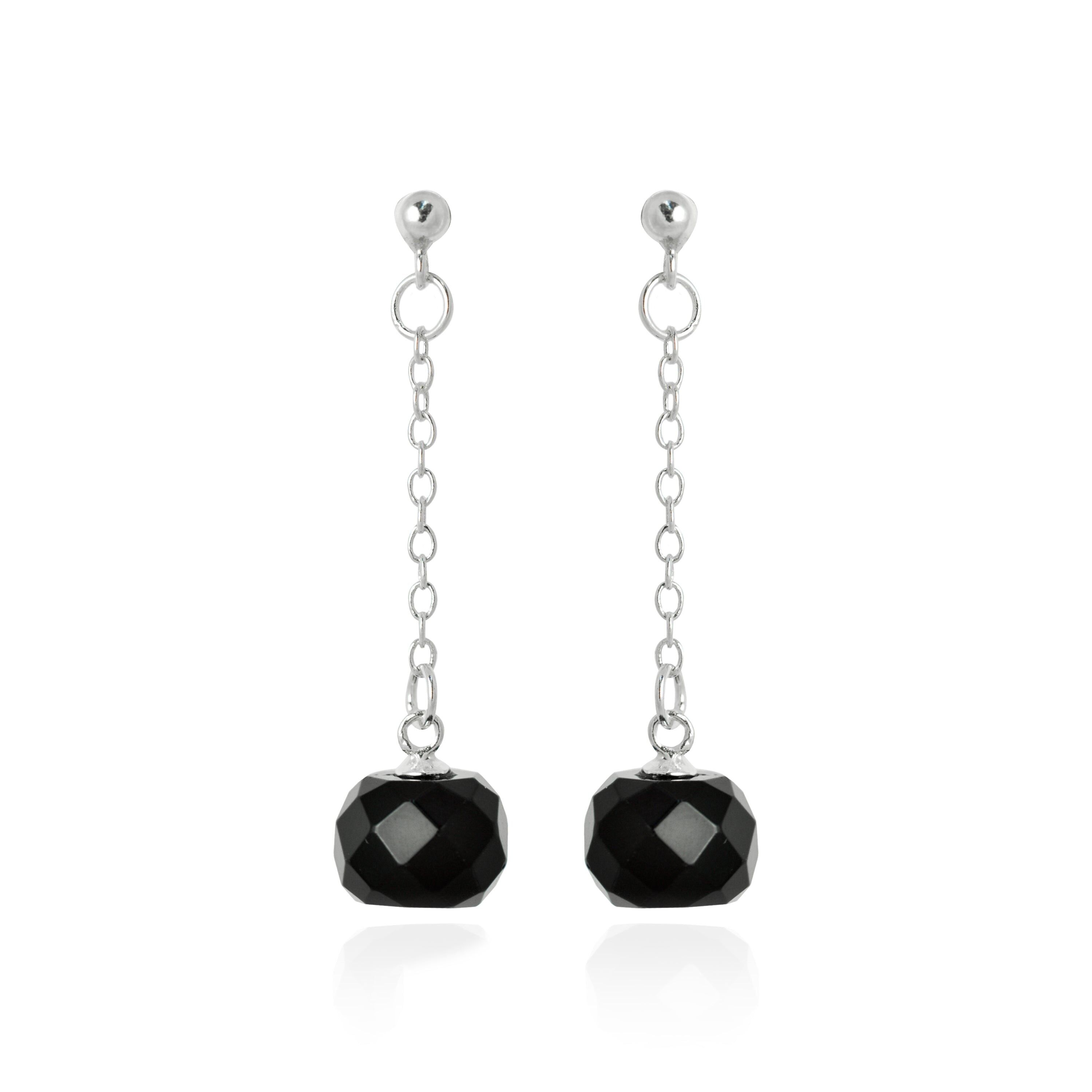 Orecchini in Argento 925 con Onice rifiniti in rodio - Kiarik