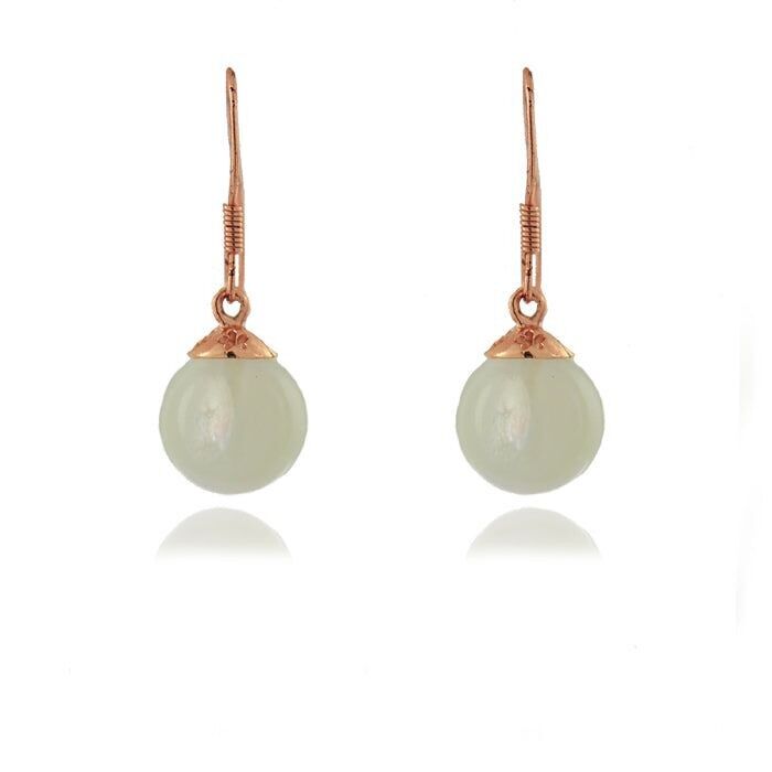 Ohrringe aus 925er Sterlingsilber mit Katzenauge in 18 Karat Roségold – Yedia