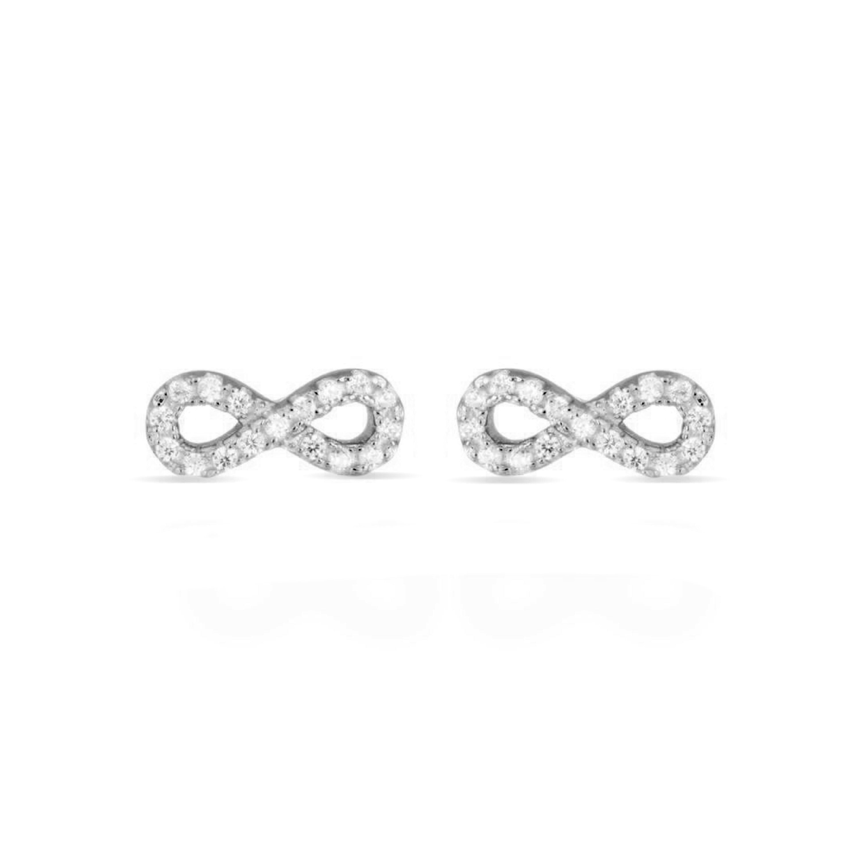 Ohrringe aus 925er-Sterlingsilber mit glänzendem Zirkonia und rhodiniertem Finish – Munthir