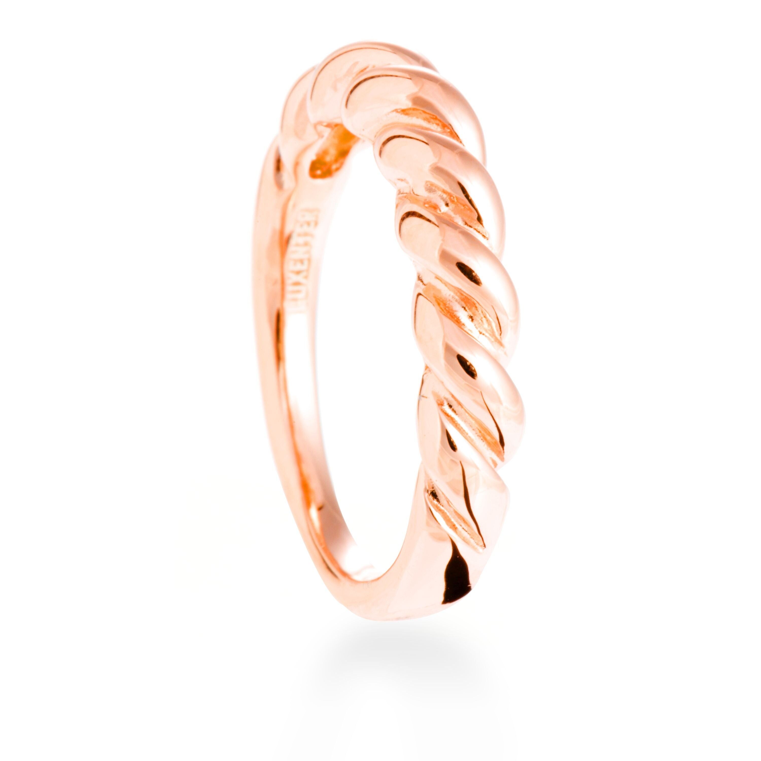 Anello in argento sterling 925 rifinito in oro rosa 18 carati - Oishi