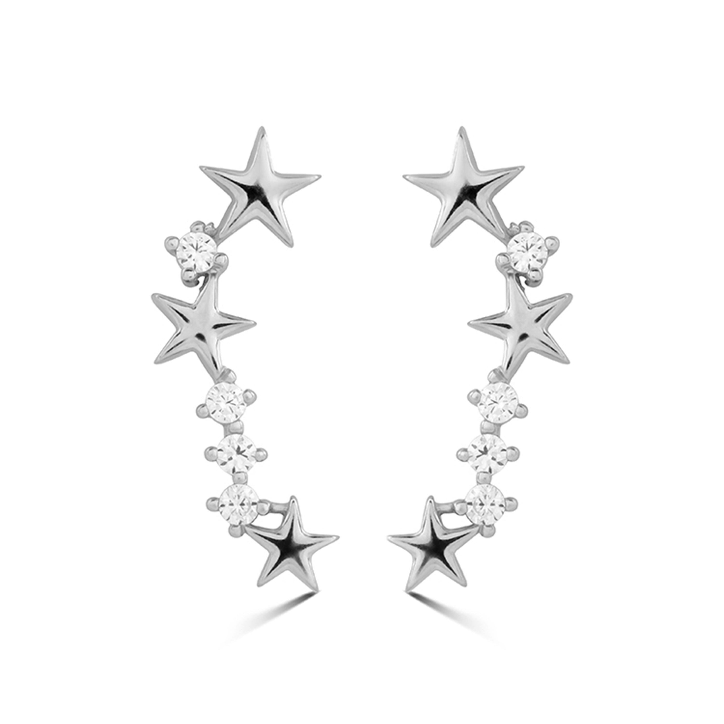 Orecchini in argento sterling 925 con zirconi lucidi rifiniti in rodio - Efrom