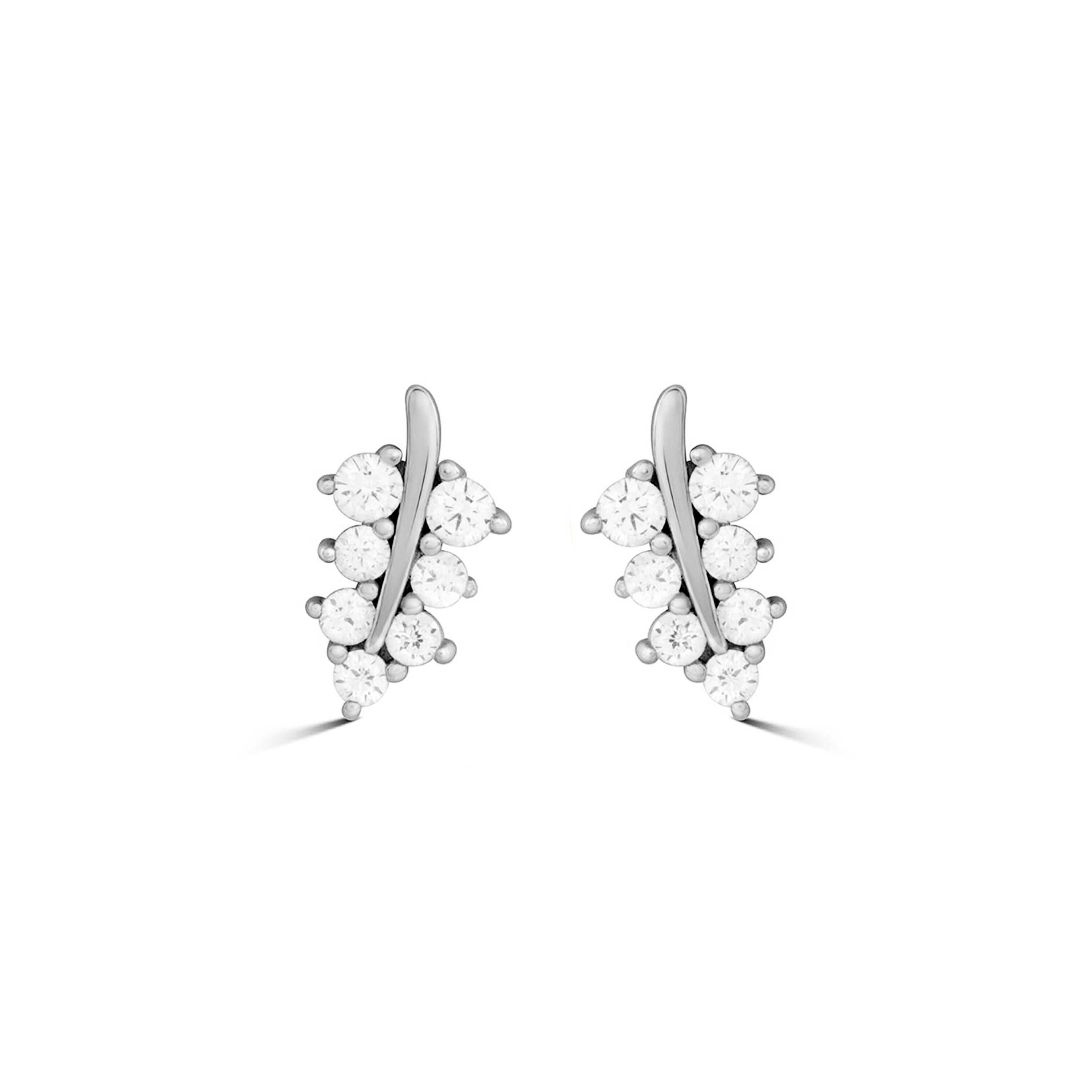 Orecchini in Argento Sterling 925 con Zirconi Lucidi rifiniti in rodio - Kuenia