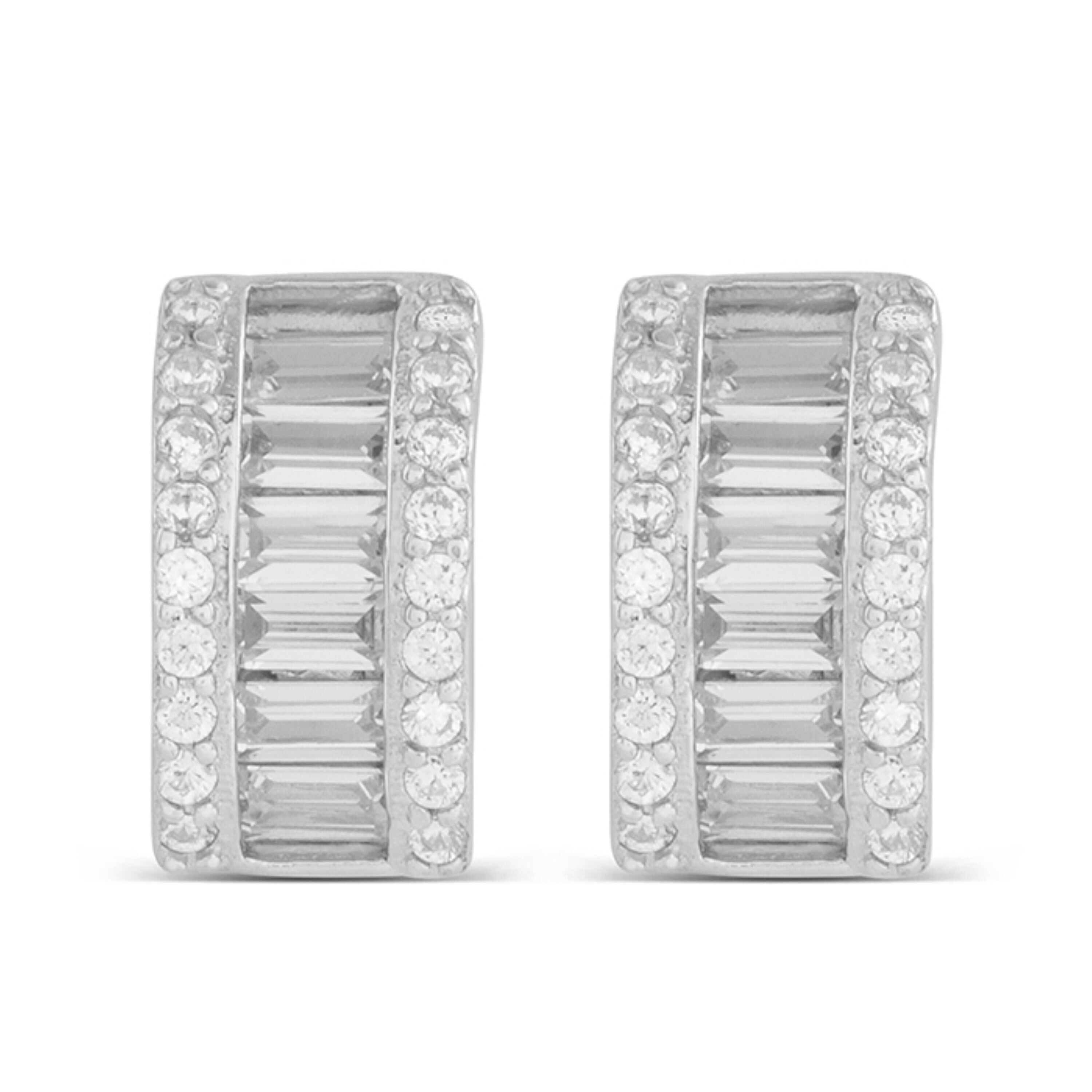 Orecchini in Argento Sterling 925 con Zirconi Lucidi rifiniti in rodio - Kush