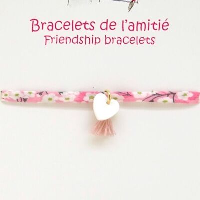 Braccialetti dell'amicizia con cuore in madreperla - BAM5