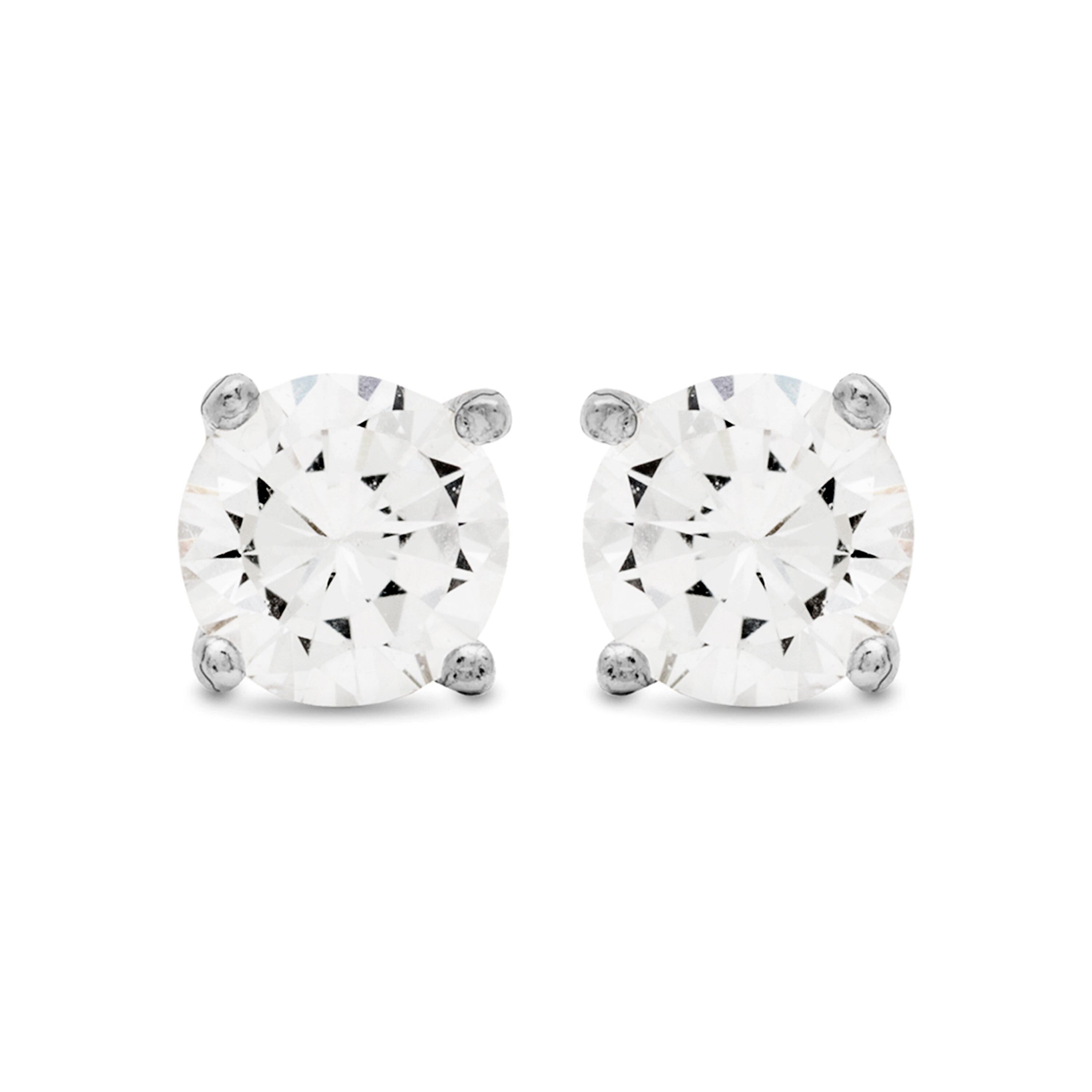 Orecchini in Argento Sterling 925 con Zirconi Lucidi rifiniti in rodio - Basic