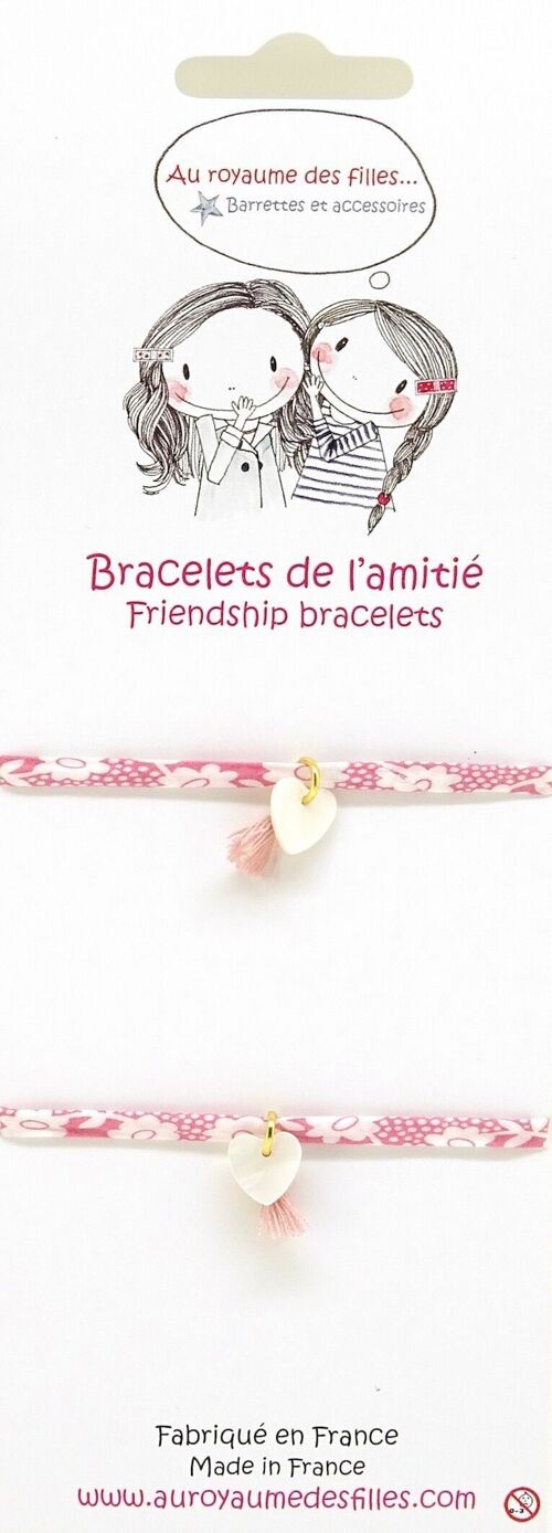 Bracelets amitié nacre cœur-BAM4