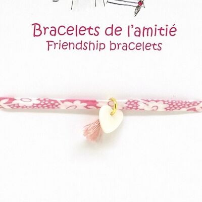 Pulseras de la amistad de nácar corazón-BAM4