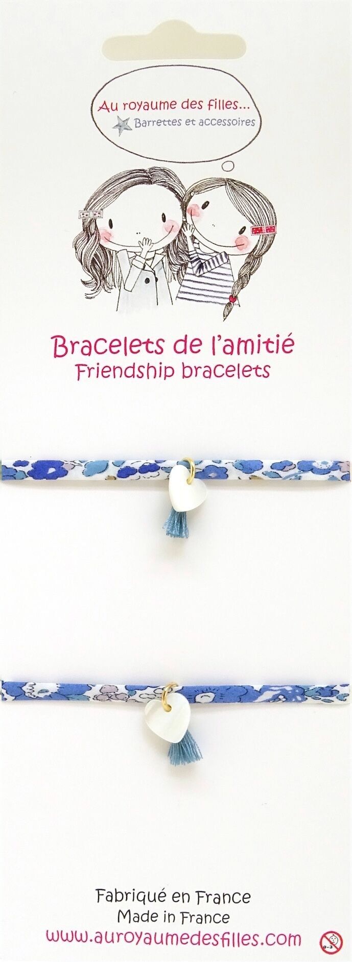 Braccialetti dell'amicizia con cuore in madreperla -BAM4