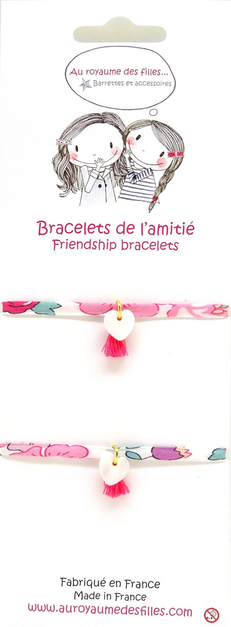 Mother-of-pearl heart friendship bracelets -BAM4