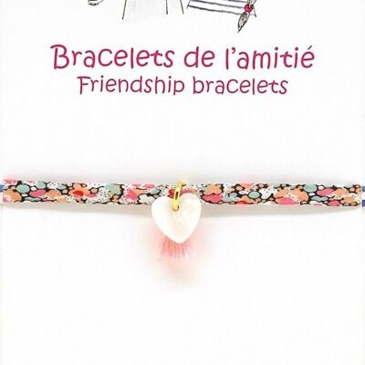 Pulseras de la amistad corazón de nácar -BAM6