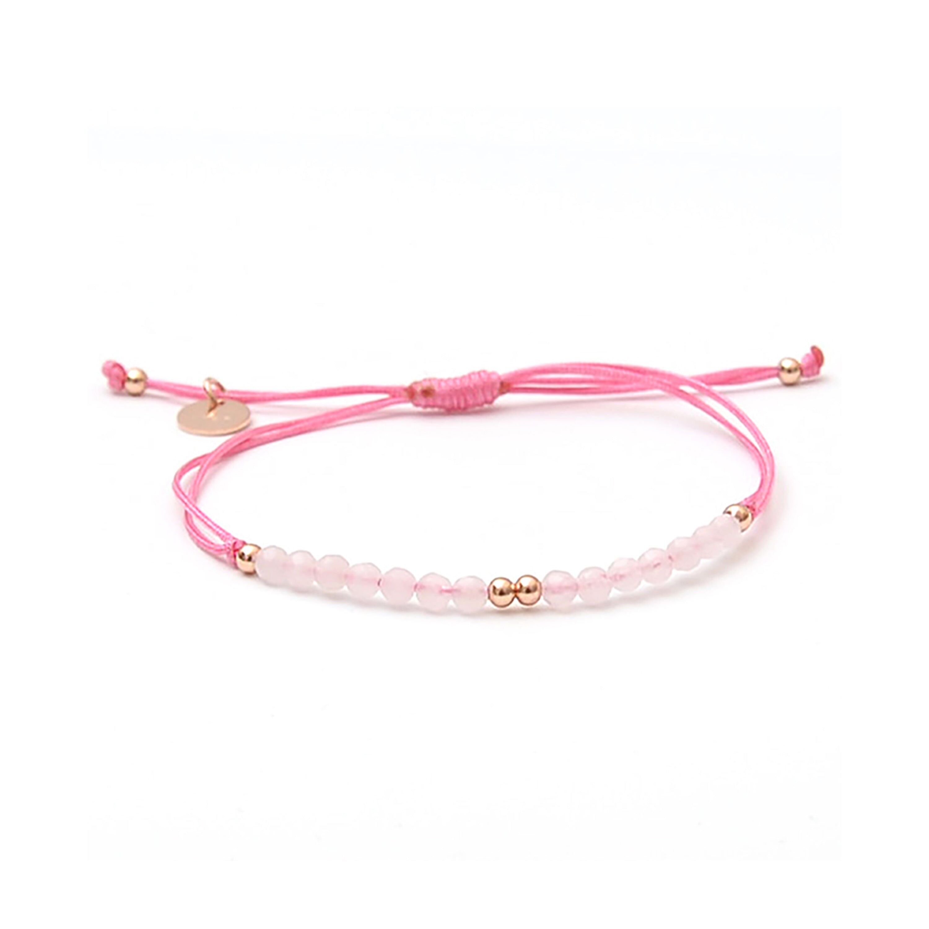 Bracciale in Argento Sterling 925 con Agata Rosa rifinita in Oro Rosa 18K - Dinmek