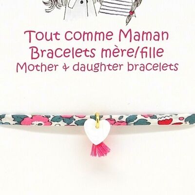 Bracelets Mère/Fille nacre coeur - BMF2