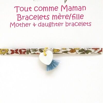 Bracelets Mère/Fille nacre coeur - BMF2