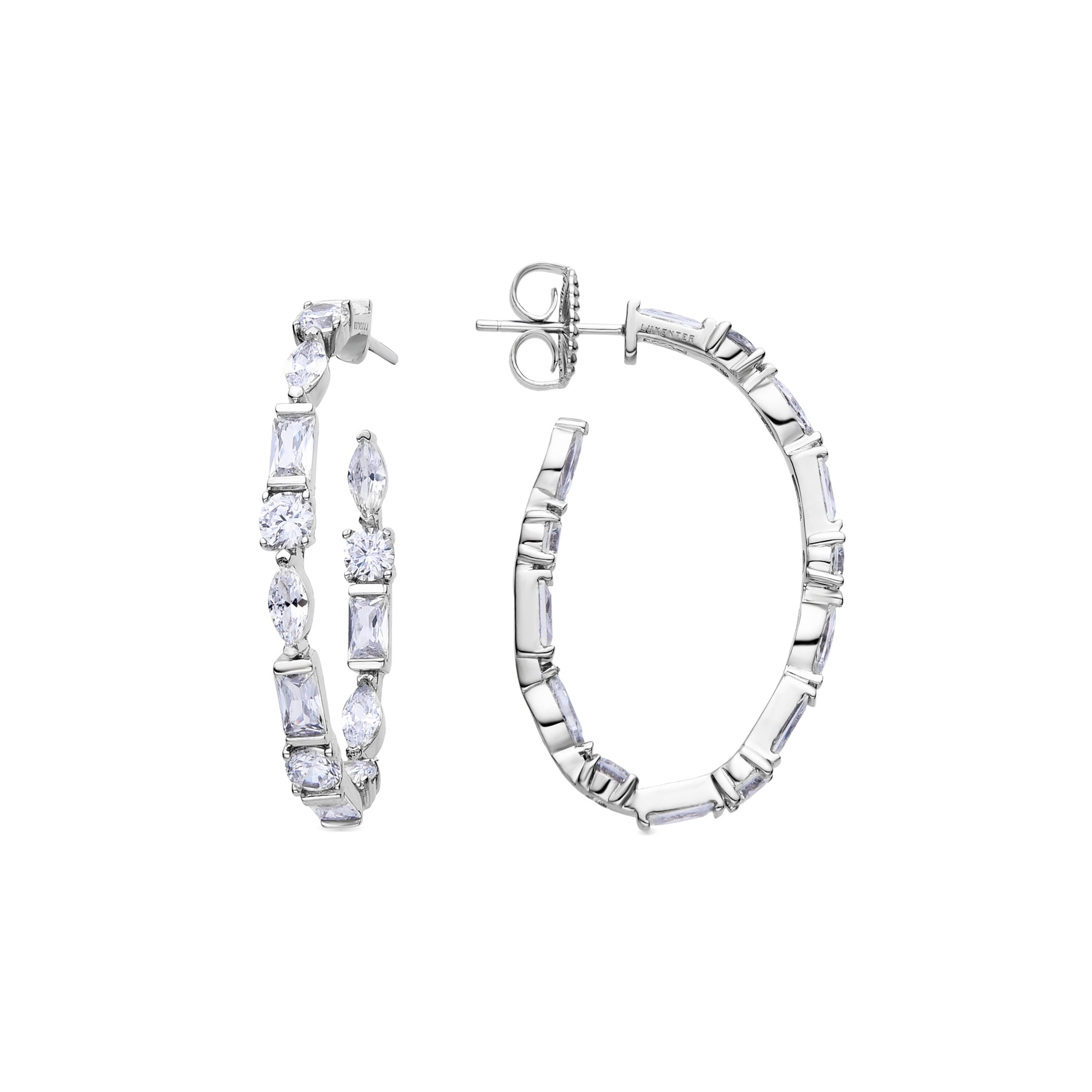 Orecchini in Argento Sterling 925 con Zirconi Lucidi rifiniti in rodio - Grimchi