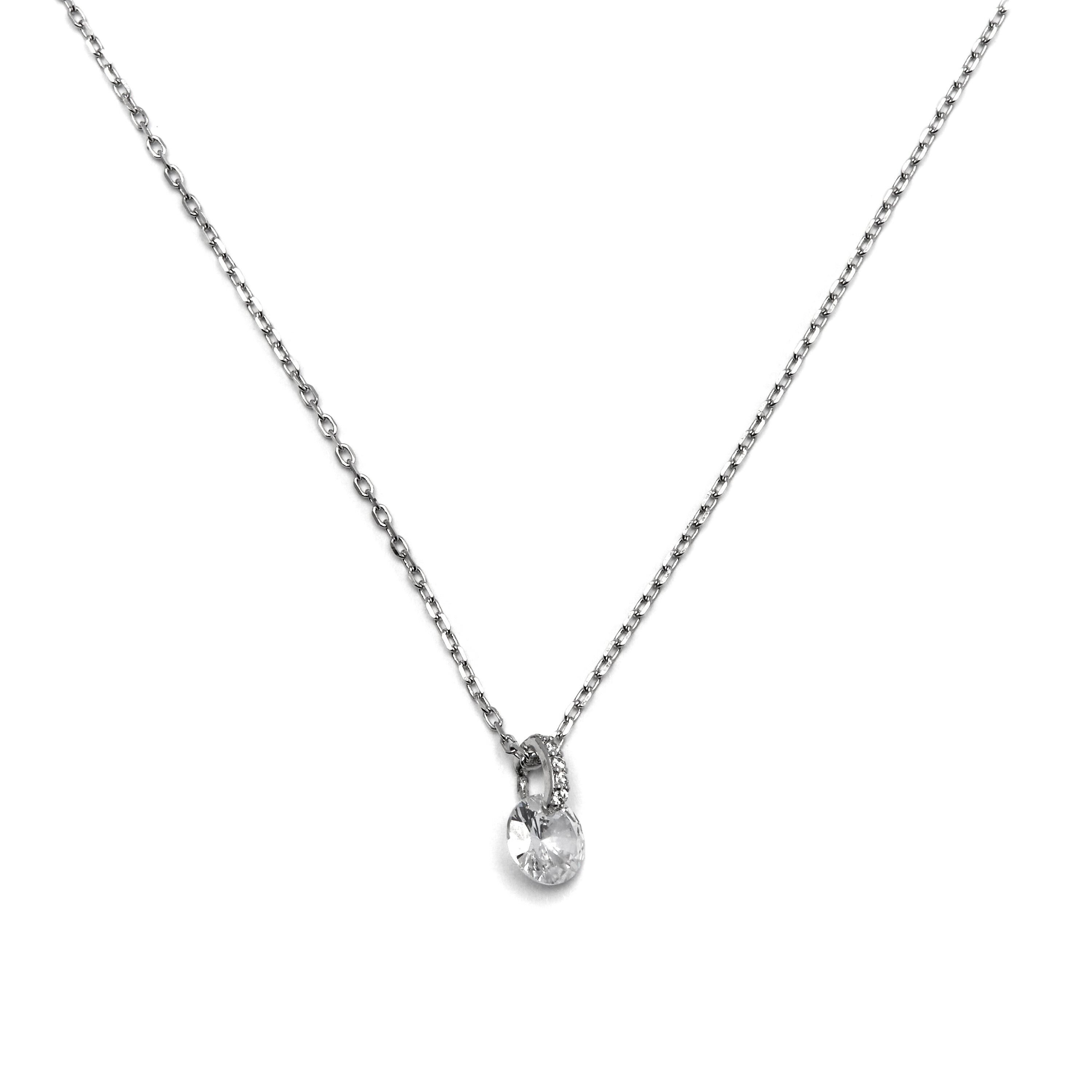 Collana in Argento Sterling 925 con Zirconi Lucidi rifiniti in rodio - Laiah