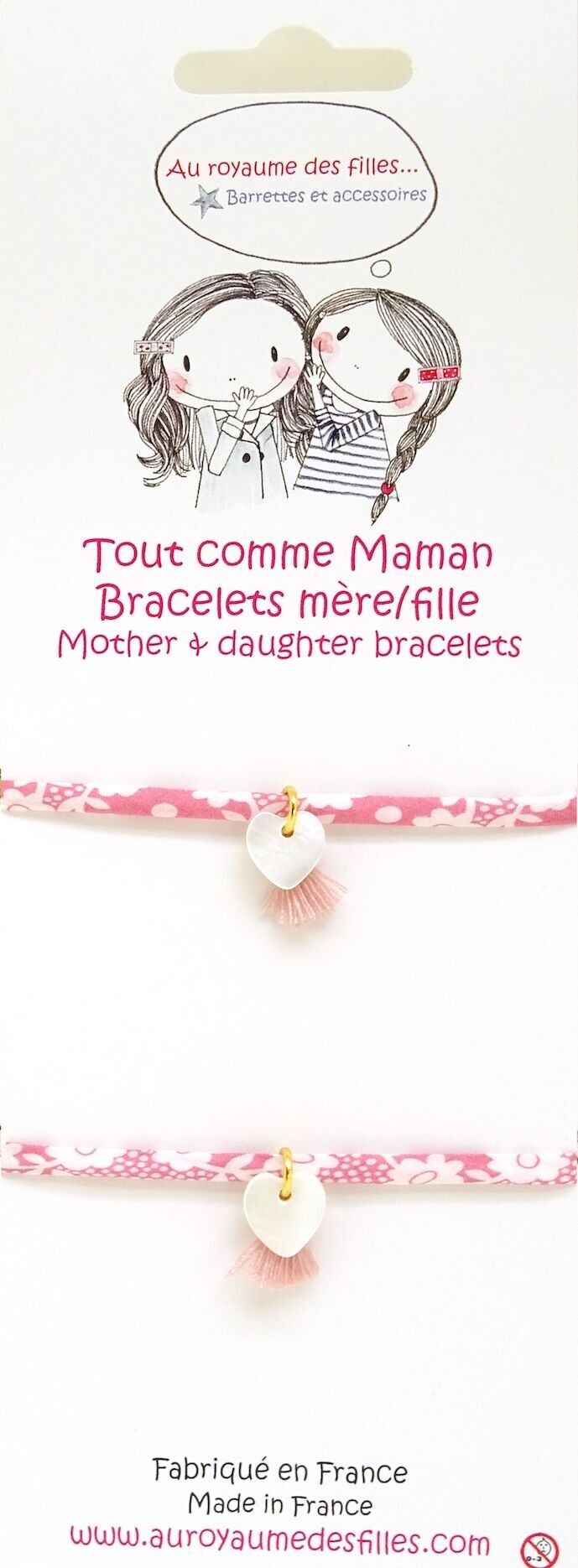 Braccialetti cuore madreperla madre/figlia BMF3