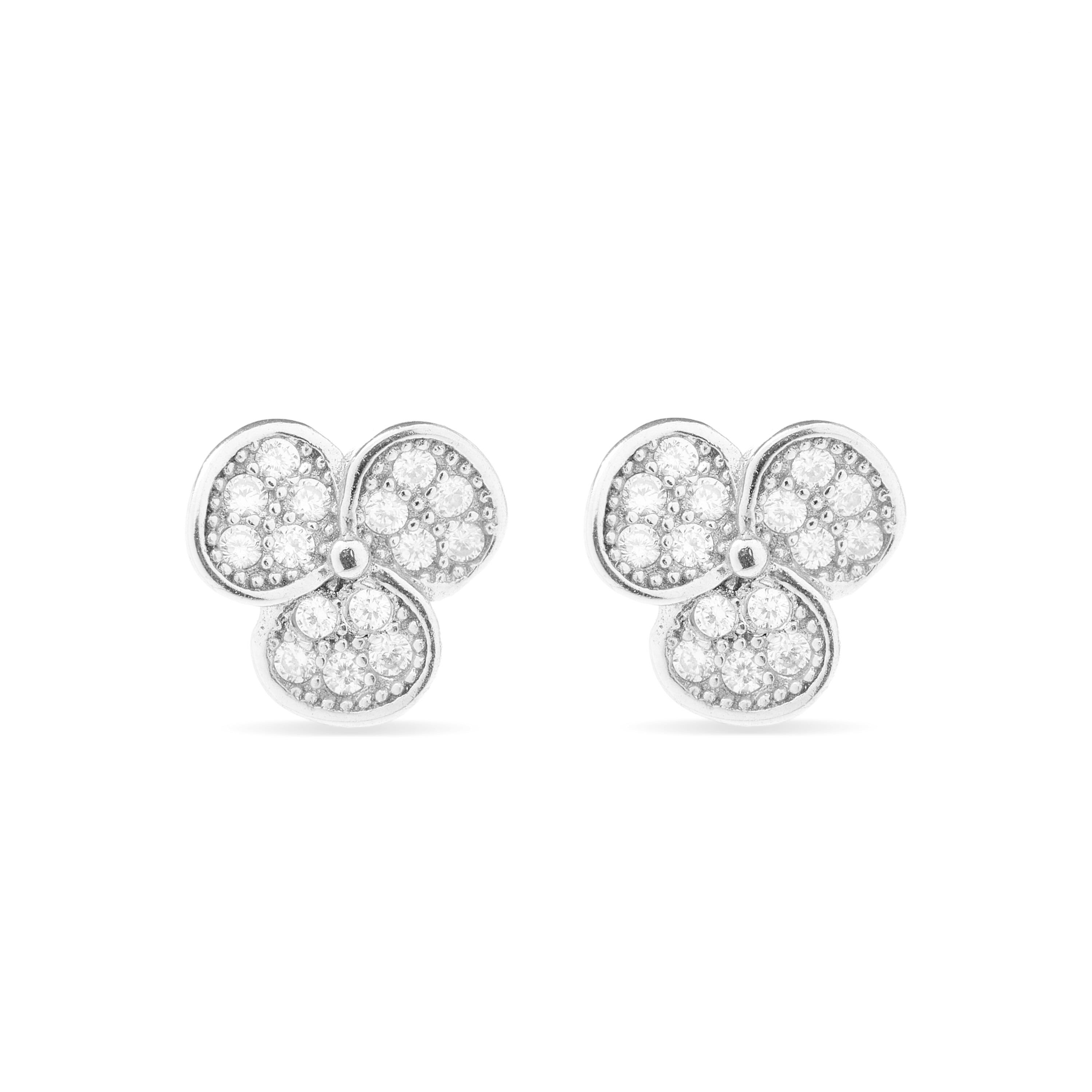 Ohrringe aus 925er-Sterlingsilber mit glänzendem Zirkonia in Rhodium – Dolch