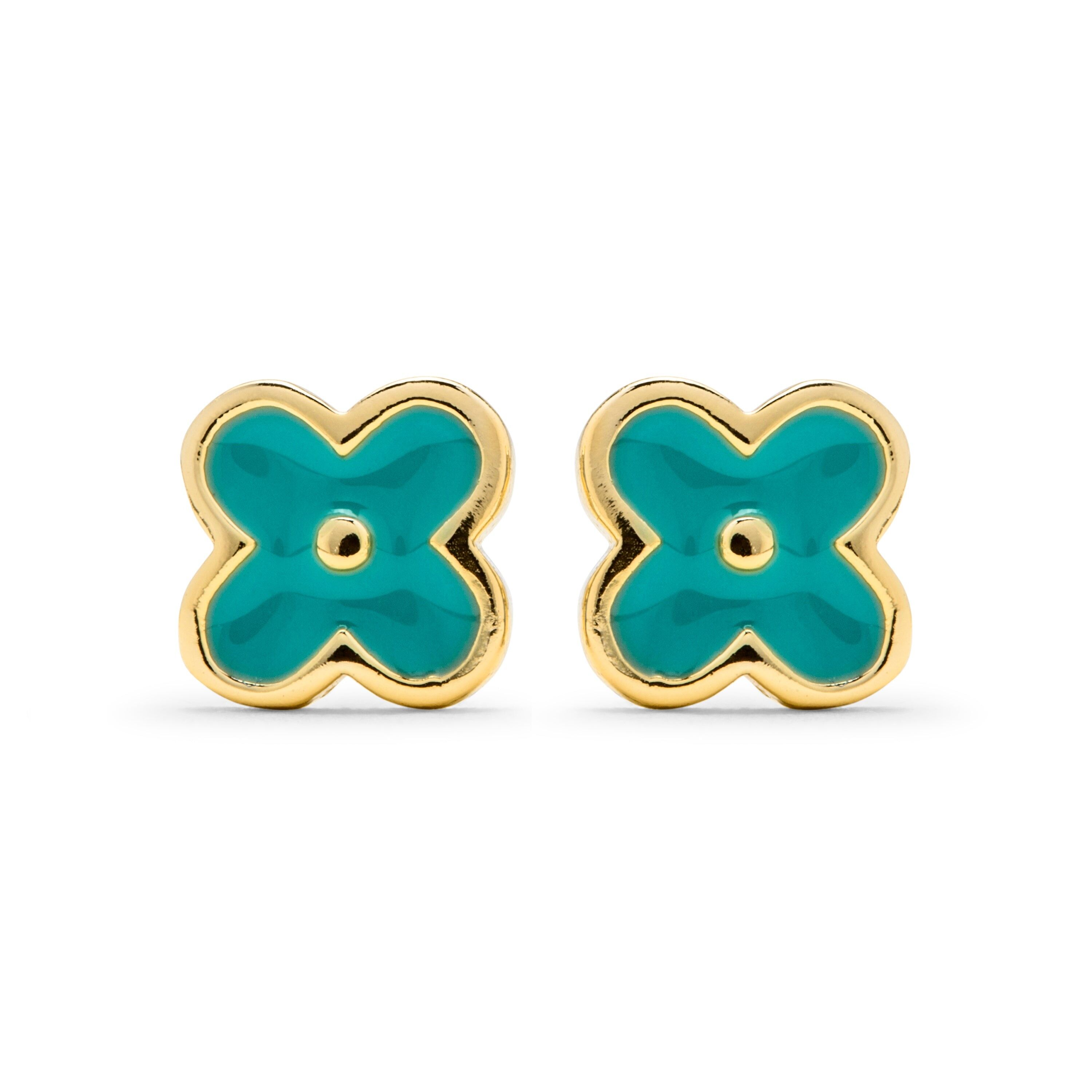 Orecchini in argento sterling 925 rifiniti in oro giallo 18 carati - Yeakai