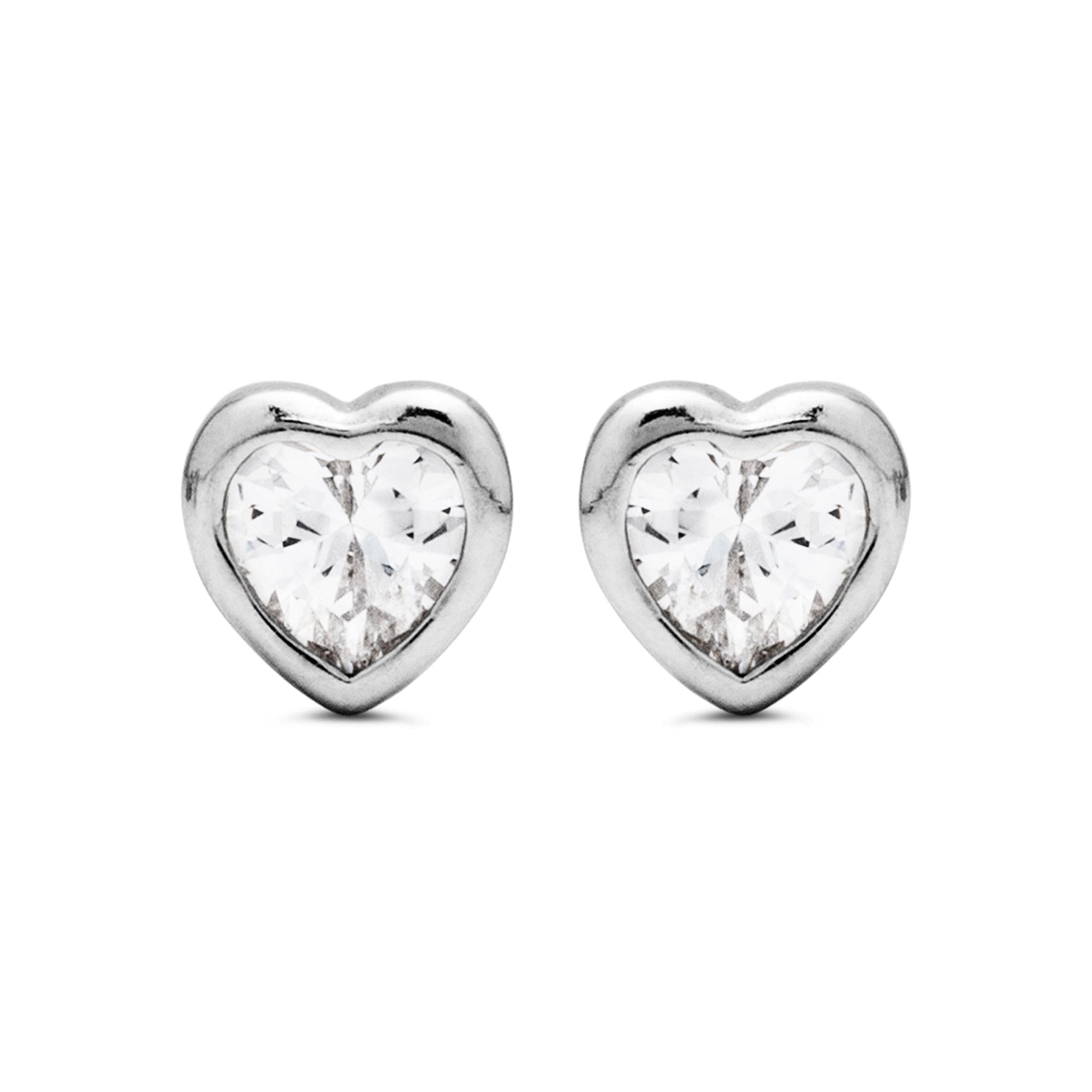 Orecchini in argento sterling 925 con zirconi lucidi rifiniti in rodio - Goto