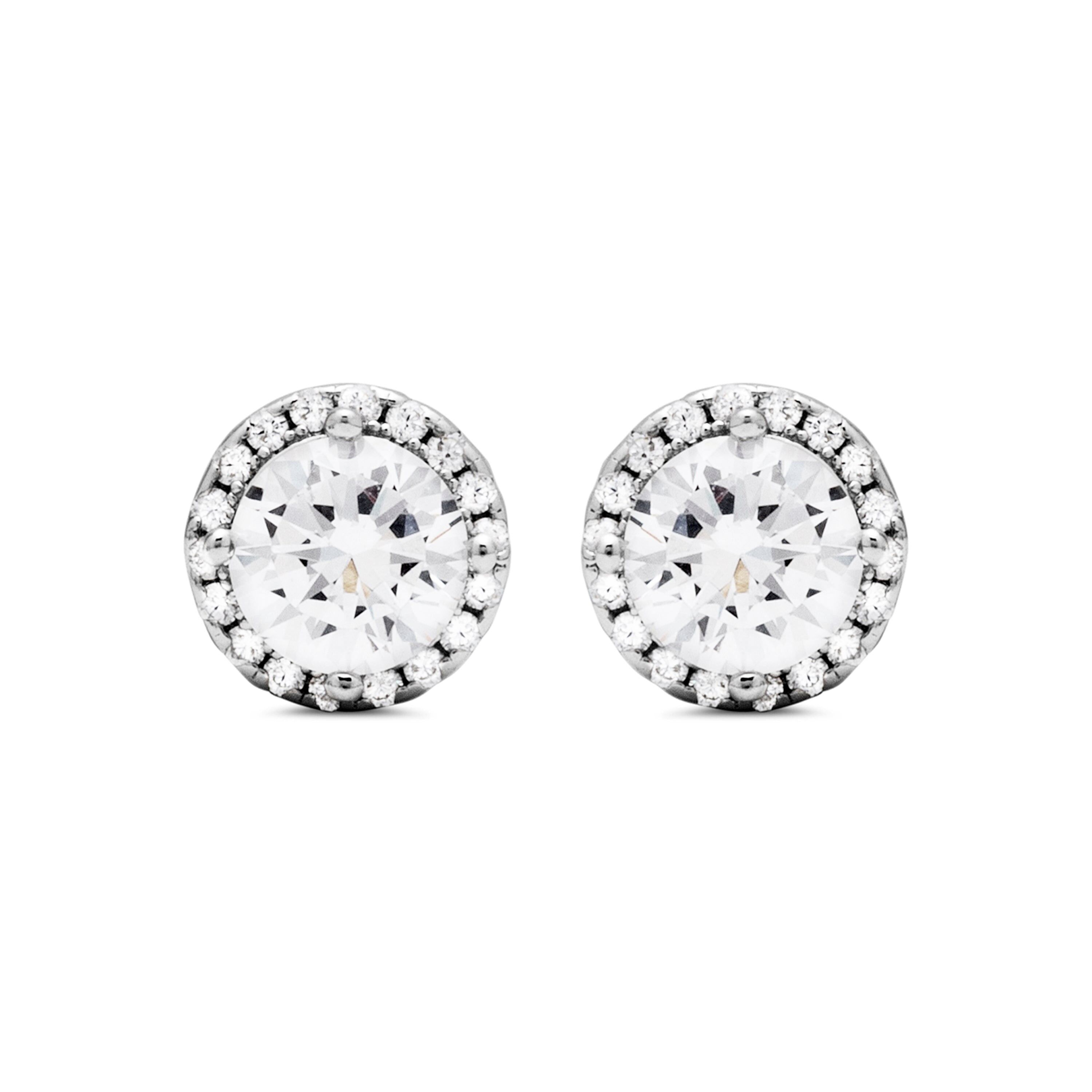 Ohrringe aus 925er-Sterlingsilber mit glänzendem Zirkonia, rhodiniert – Amsai