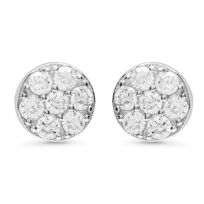 Orecchini in argento sterling 925 con zirconi brillanti rifiniti in rodio - Cerchio