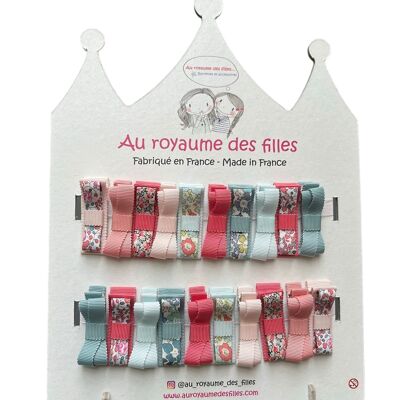 Harmonie de 20 Barrettes corail, céladon et rose - P1