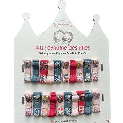 Harmony of 20 red, blue and pink barrettes - P2