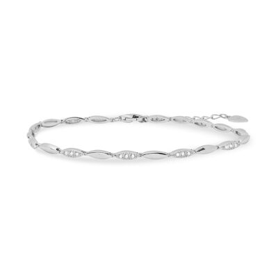 Bracciale in Argento Sterling 925 con Zirconi Lucidi rifiniti in rodio - Ferdnan