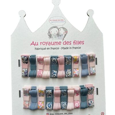 Harmony of 20 blue and pink barrettes - P4