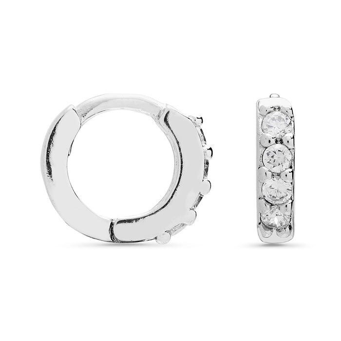 Orecchini in Argento Sterling 925 con Zirconi Lucidi rifiniti in rodio - Rahlau