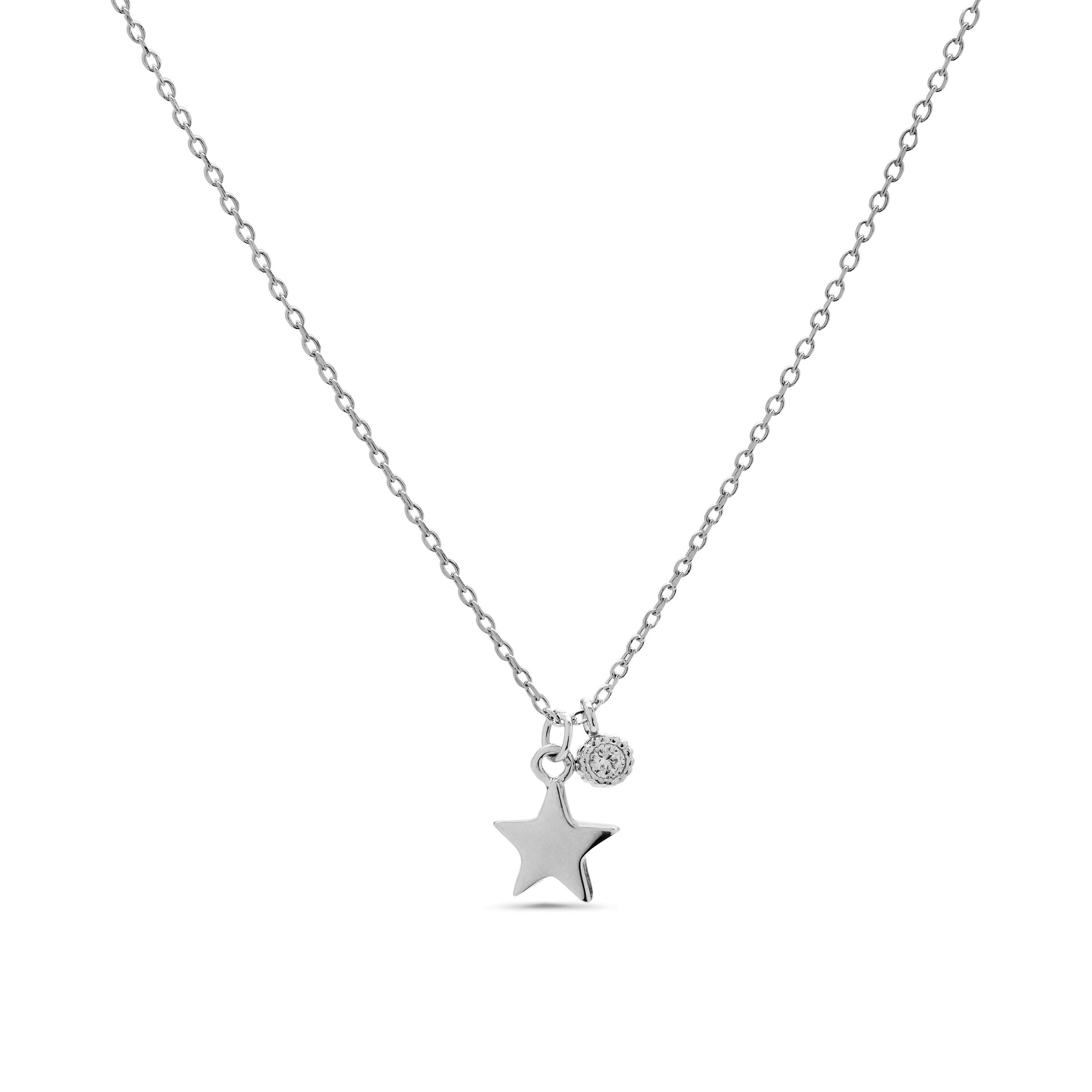 Collana in Argento Sterling 925 con Zirconi Lucidi rifiniti in rodio - Nasdic