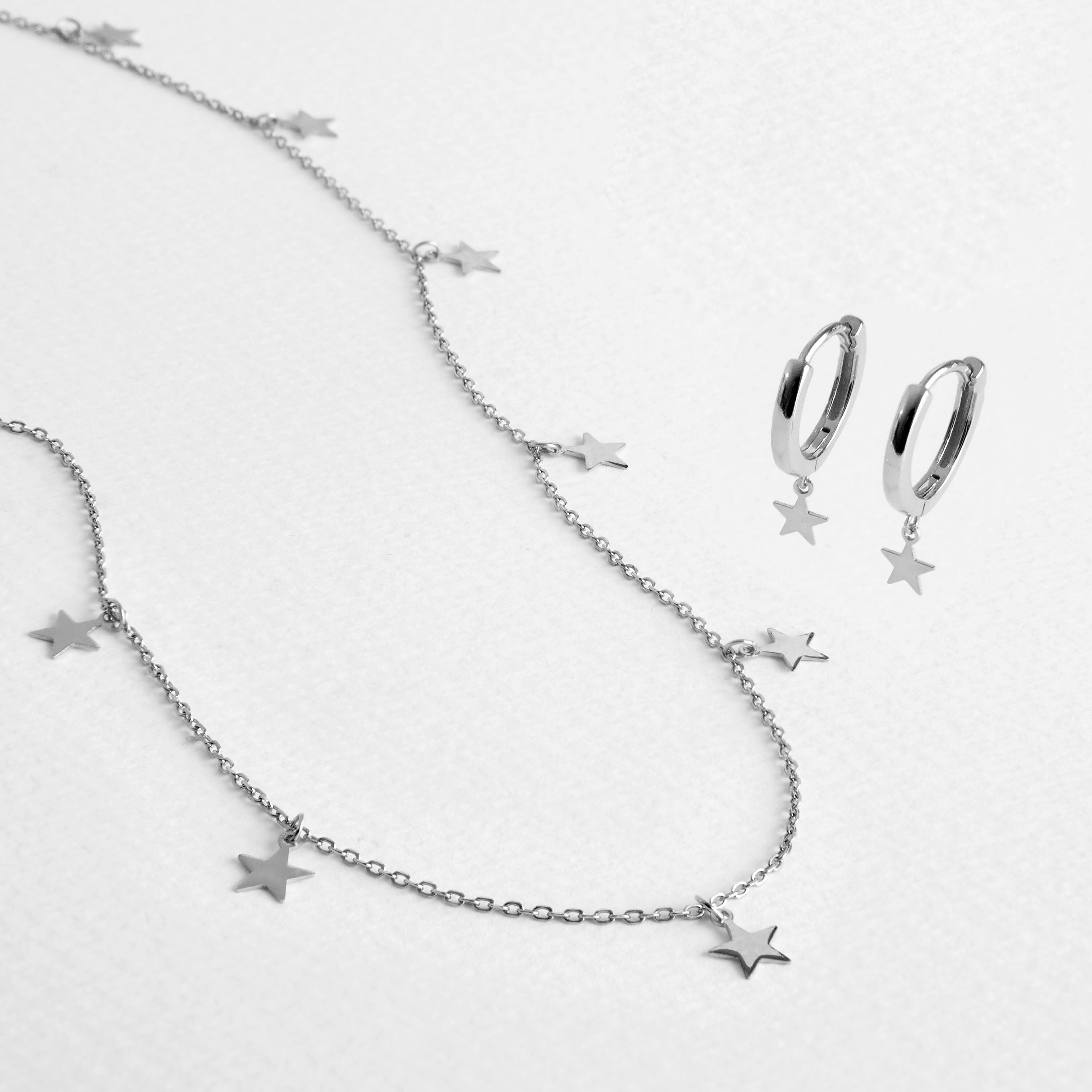 Luxenter Set Orecchini Stella e Collana Sereke in Argento Sterling 925