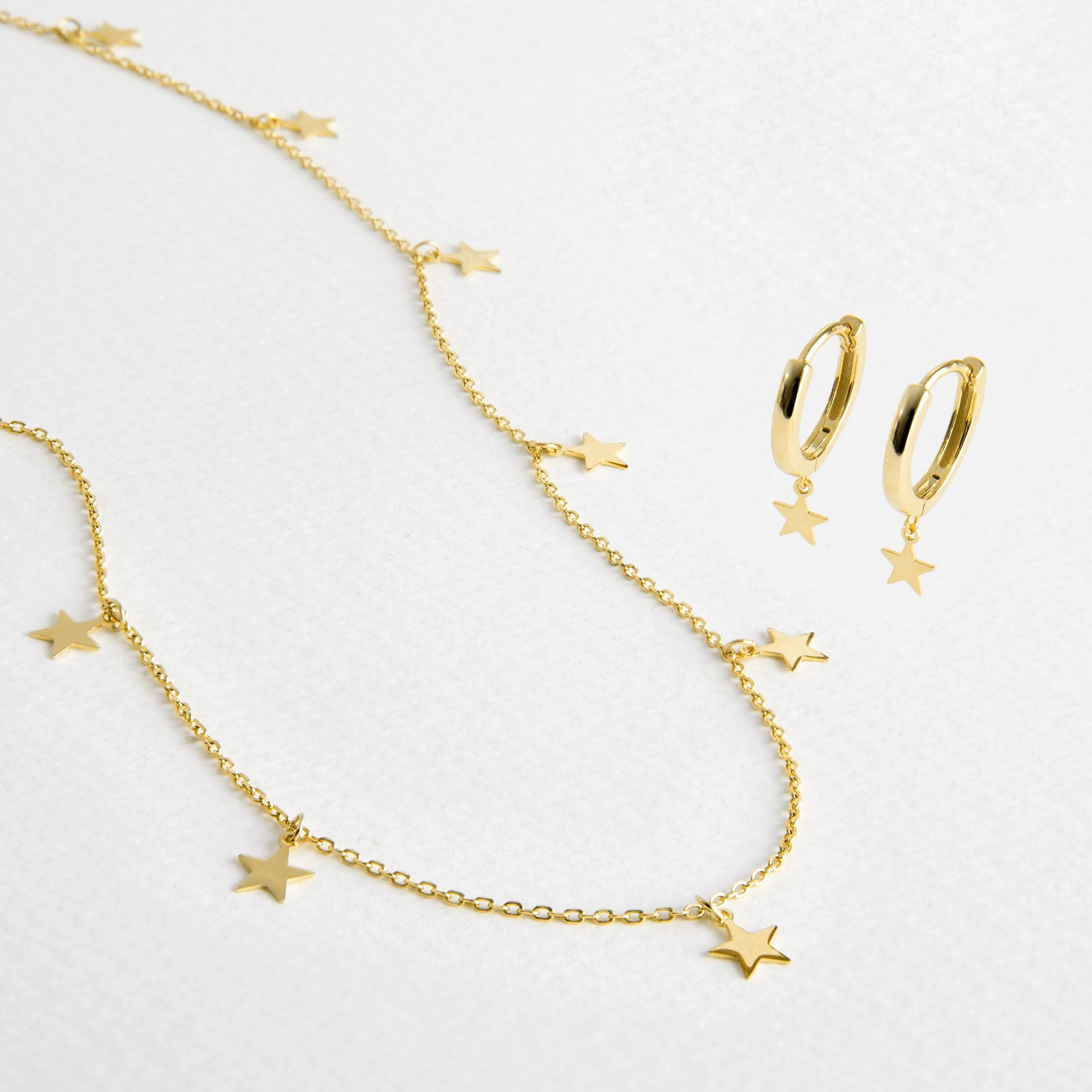 Luxenter Set Orecchini Stella e Collana Sereke in Argento Sterling 925