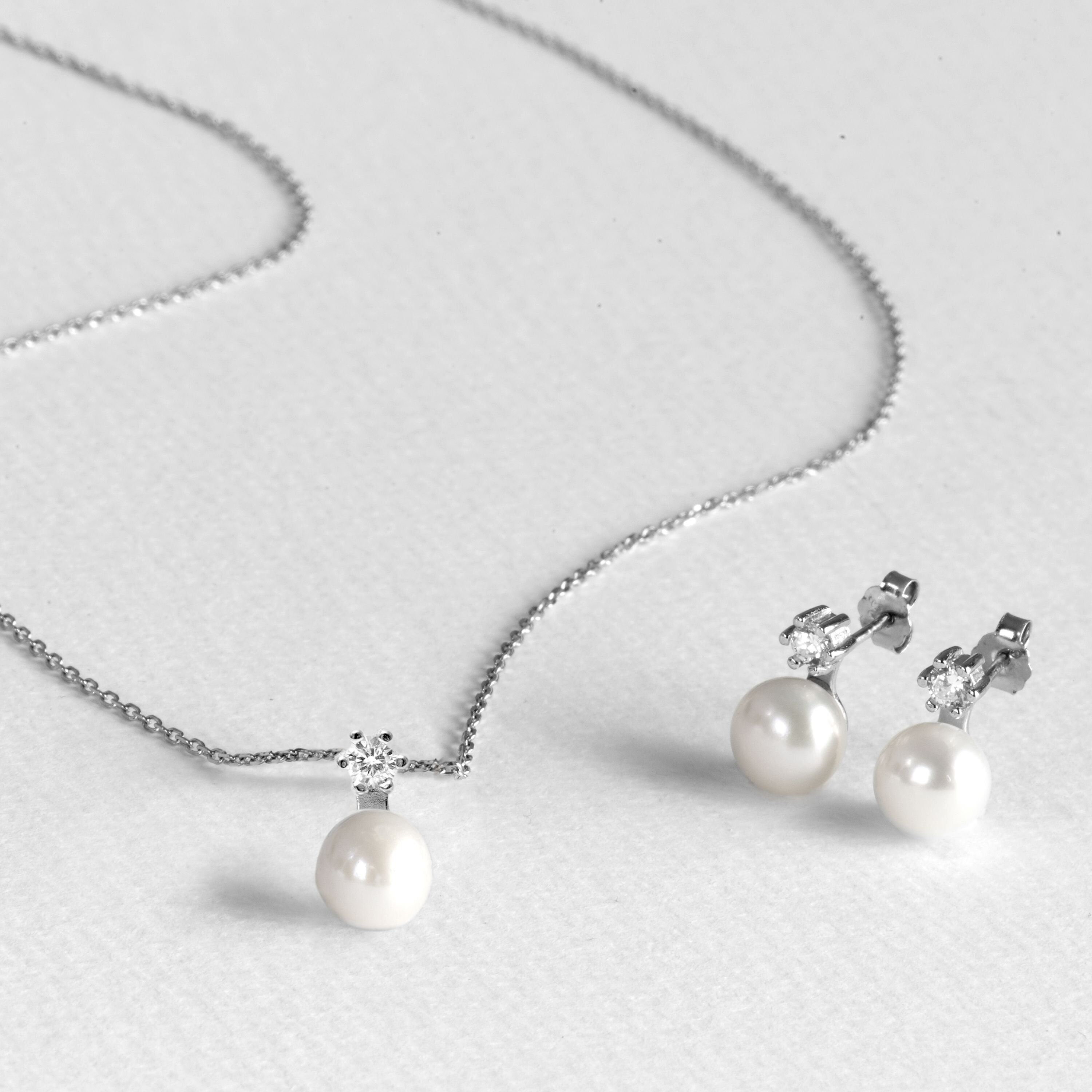 Set di orecchini e collana Luxenter Essential in argento sterling 925