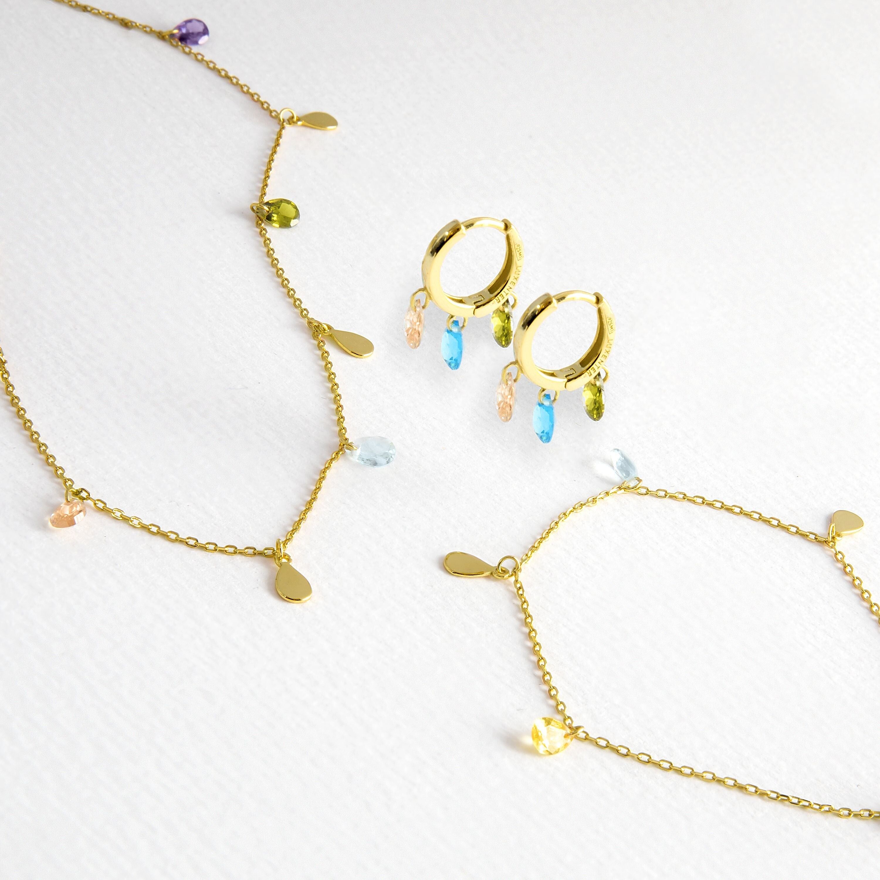 Set di bracciale, orecchini e collana Saon in argento sterling 925 Luxenter