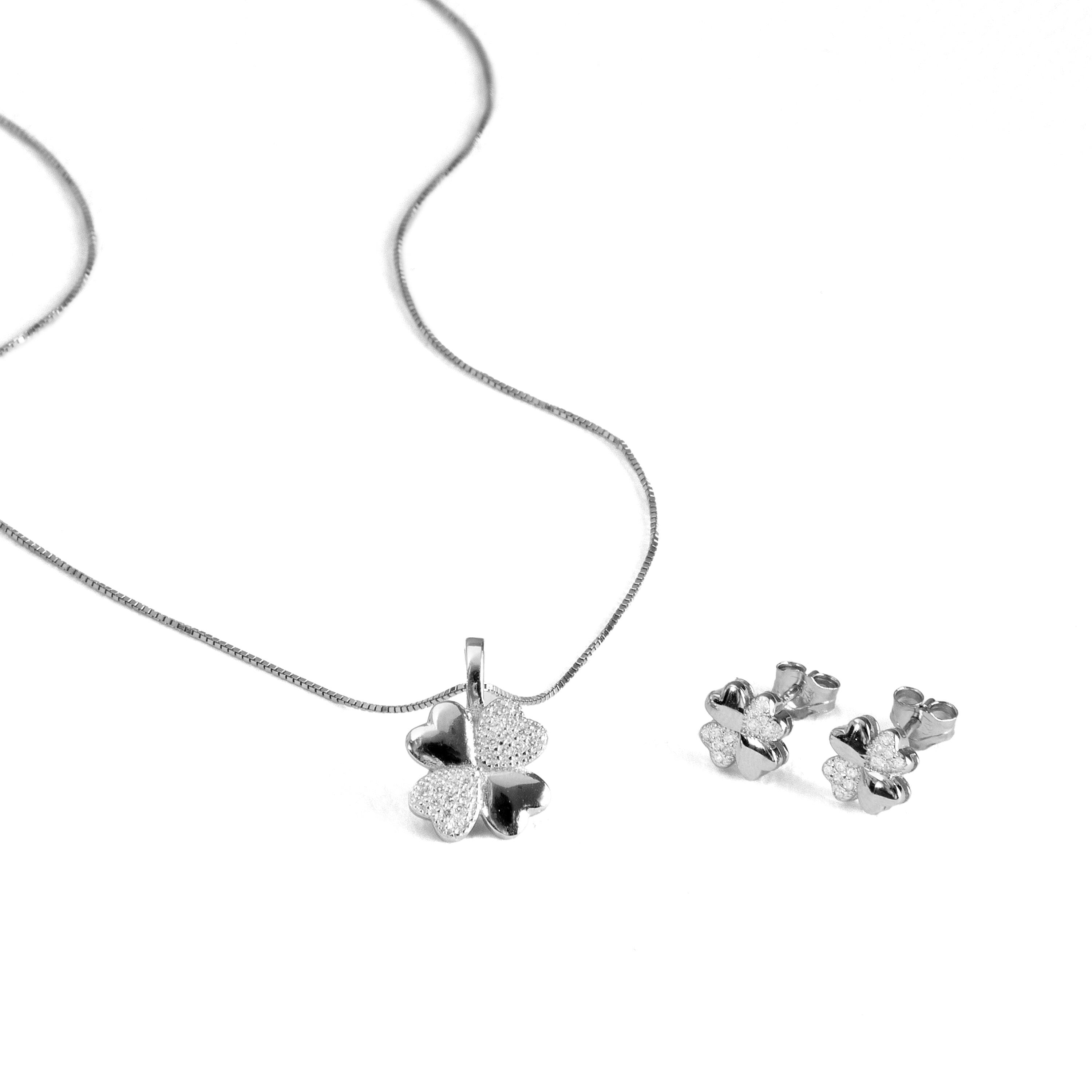 Set di orecchini e collana Luxenter Hatua in argento sterling 925