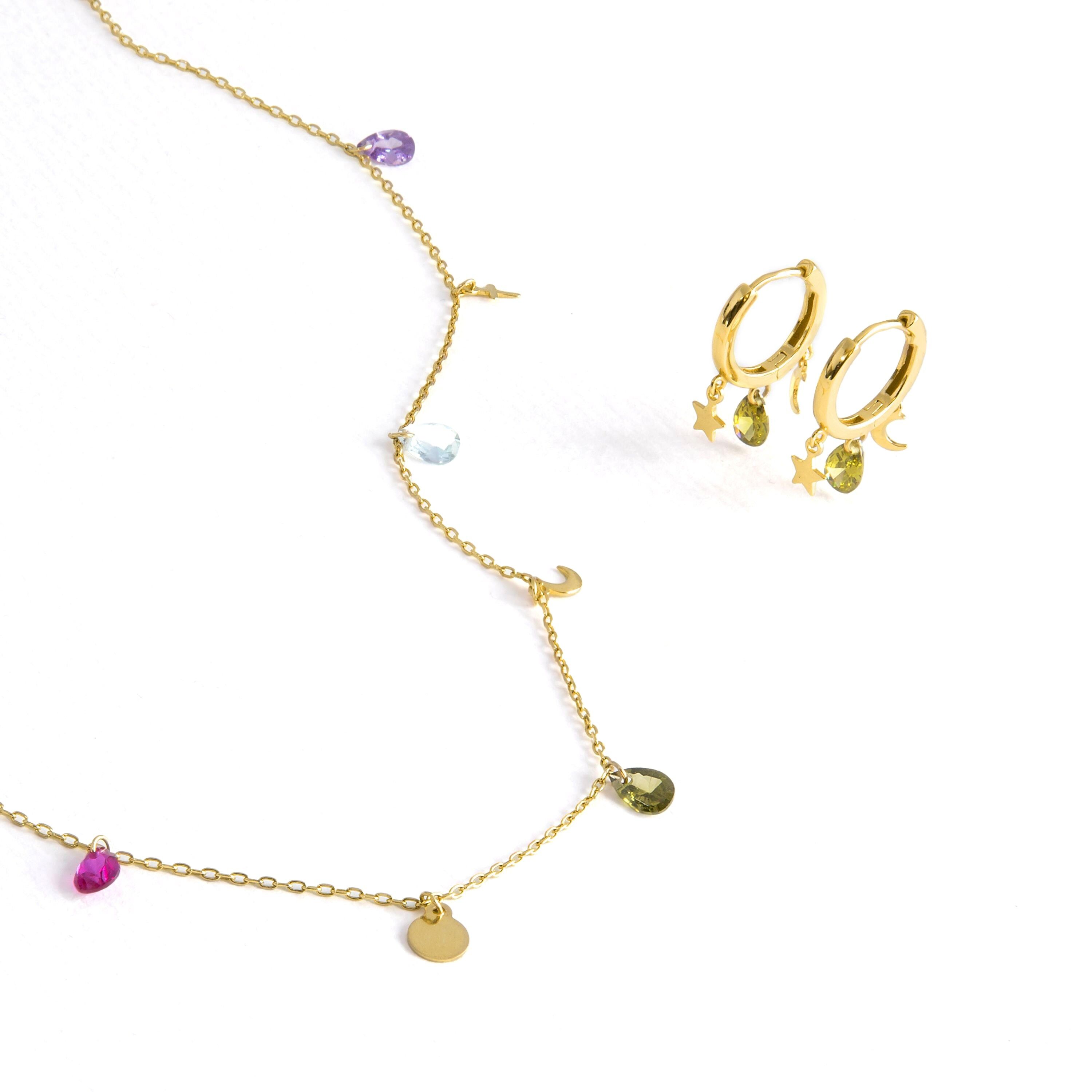 Set di orecchini e collana in argento sterling 925 Luxenter Saon