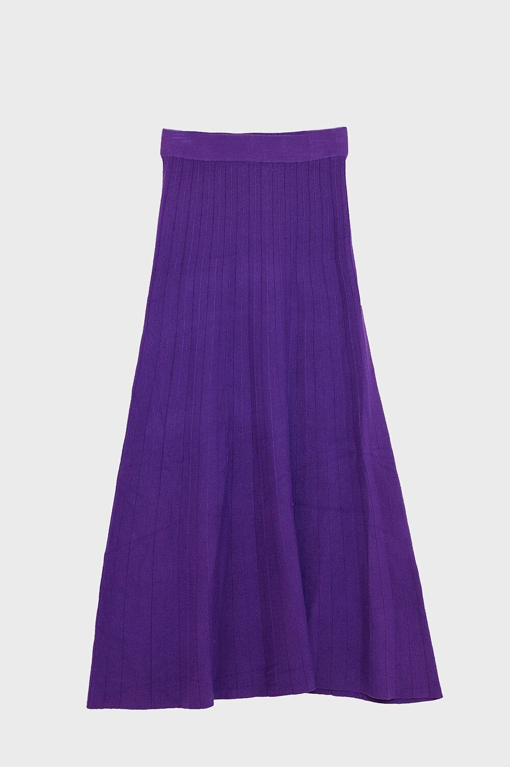Gonna lunga in maglia con elastico in vita viola