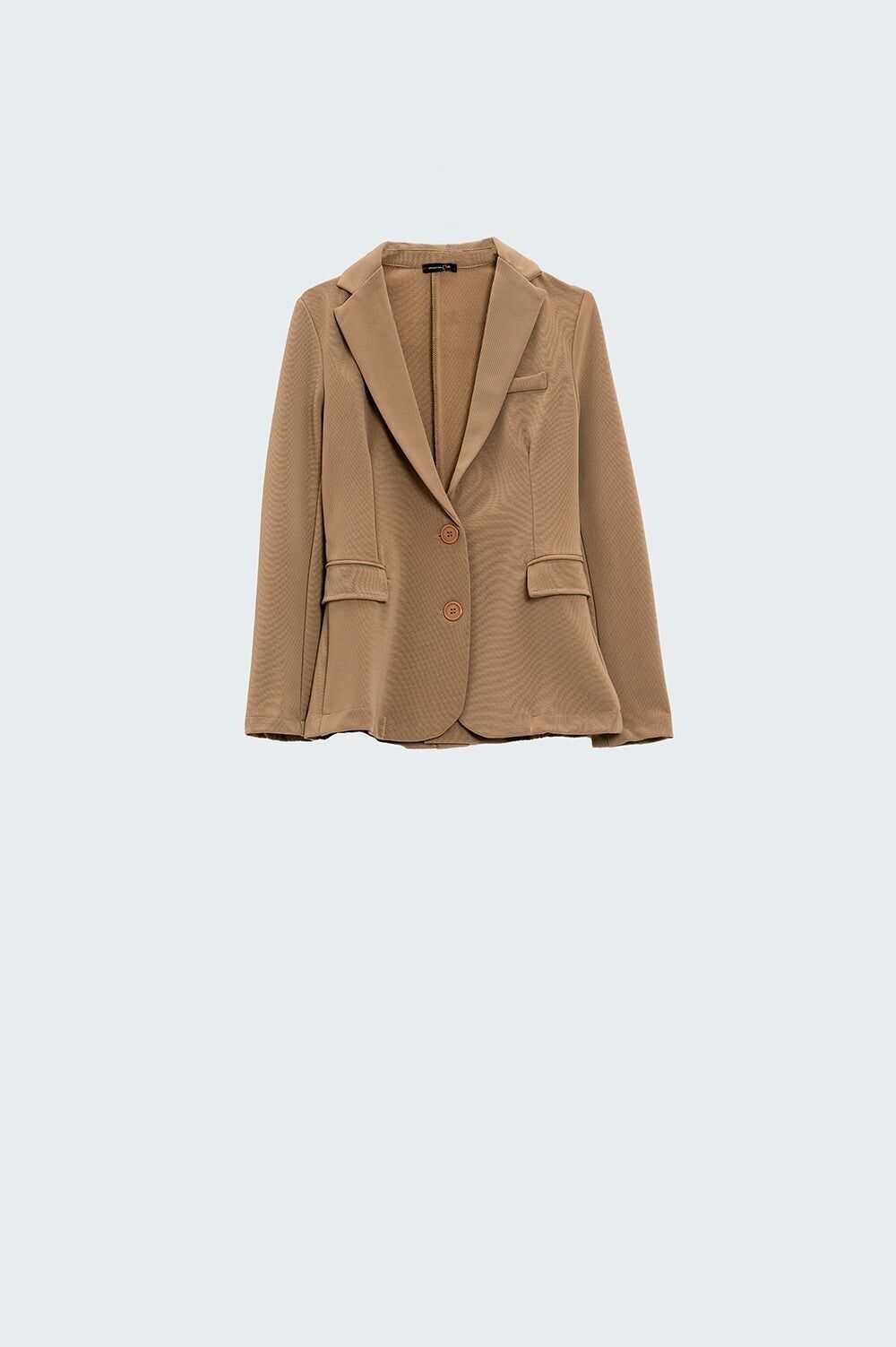 camel unlined knit blazer