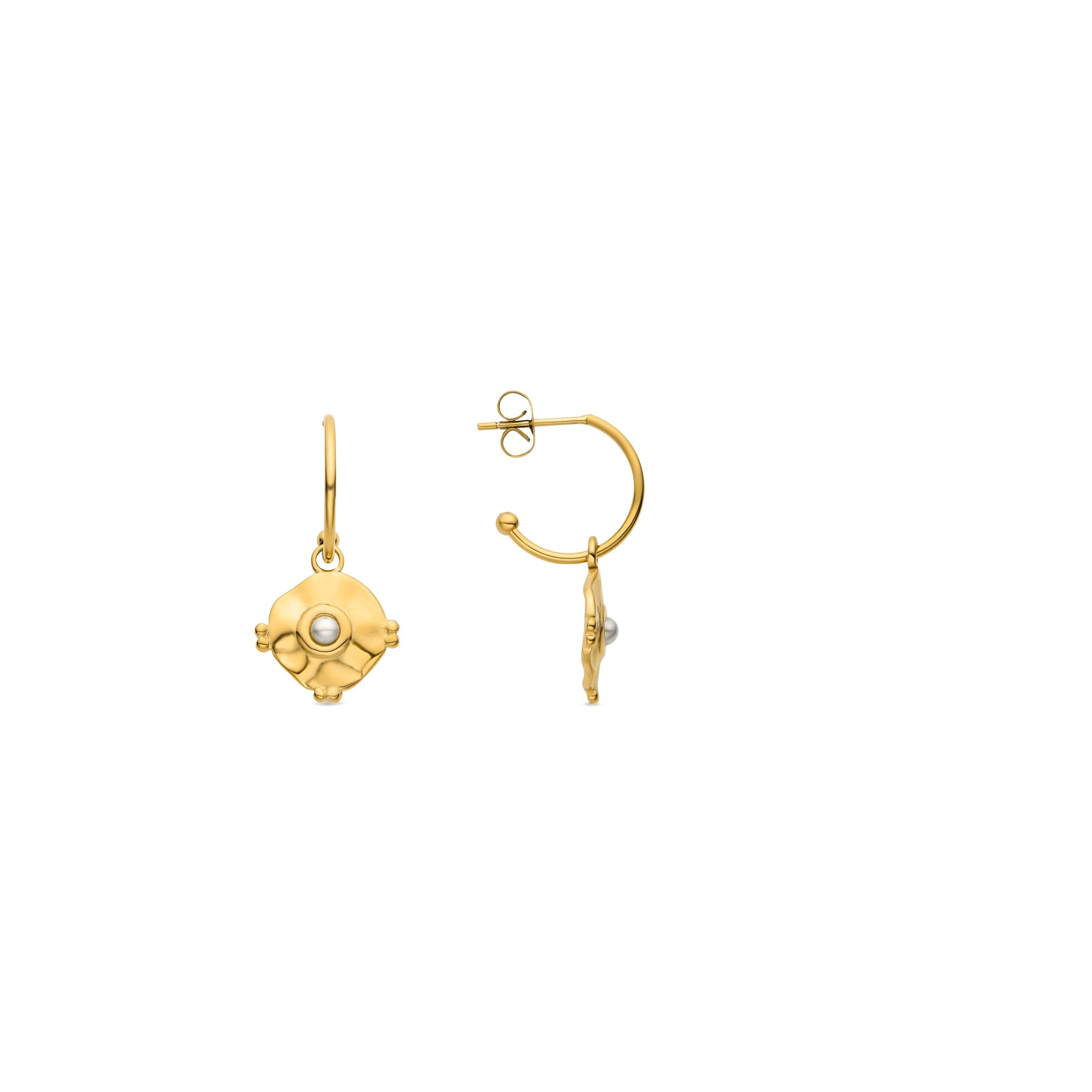 Pendientes Luxenter de Madreperla Blanca acabados en oro amarillo de 18K- Oriel