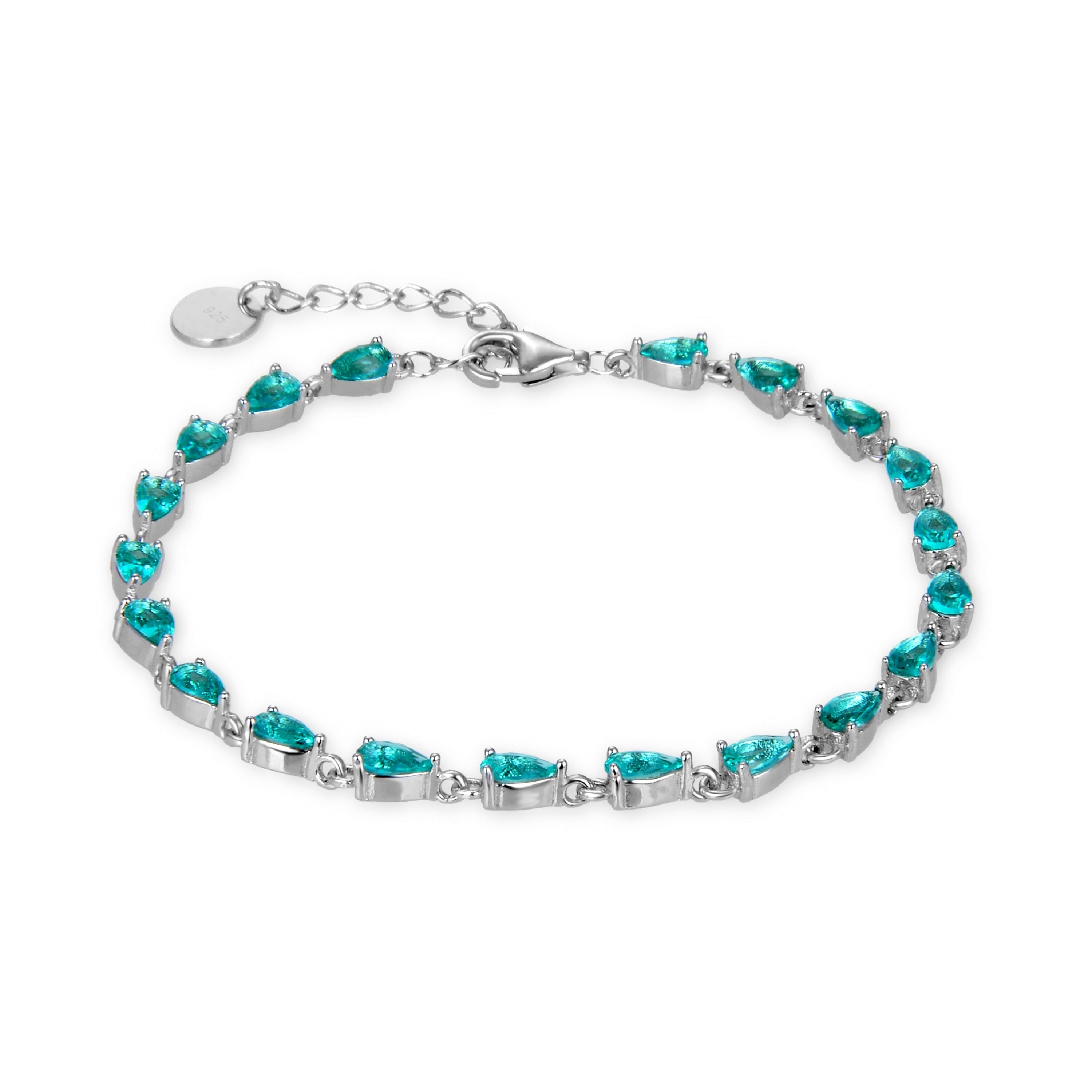 Bracciale Luxenter in argento sterling 925 con smeraldi zirconi rifiniti in rodio - Muanyala