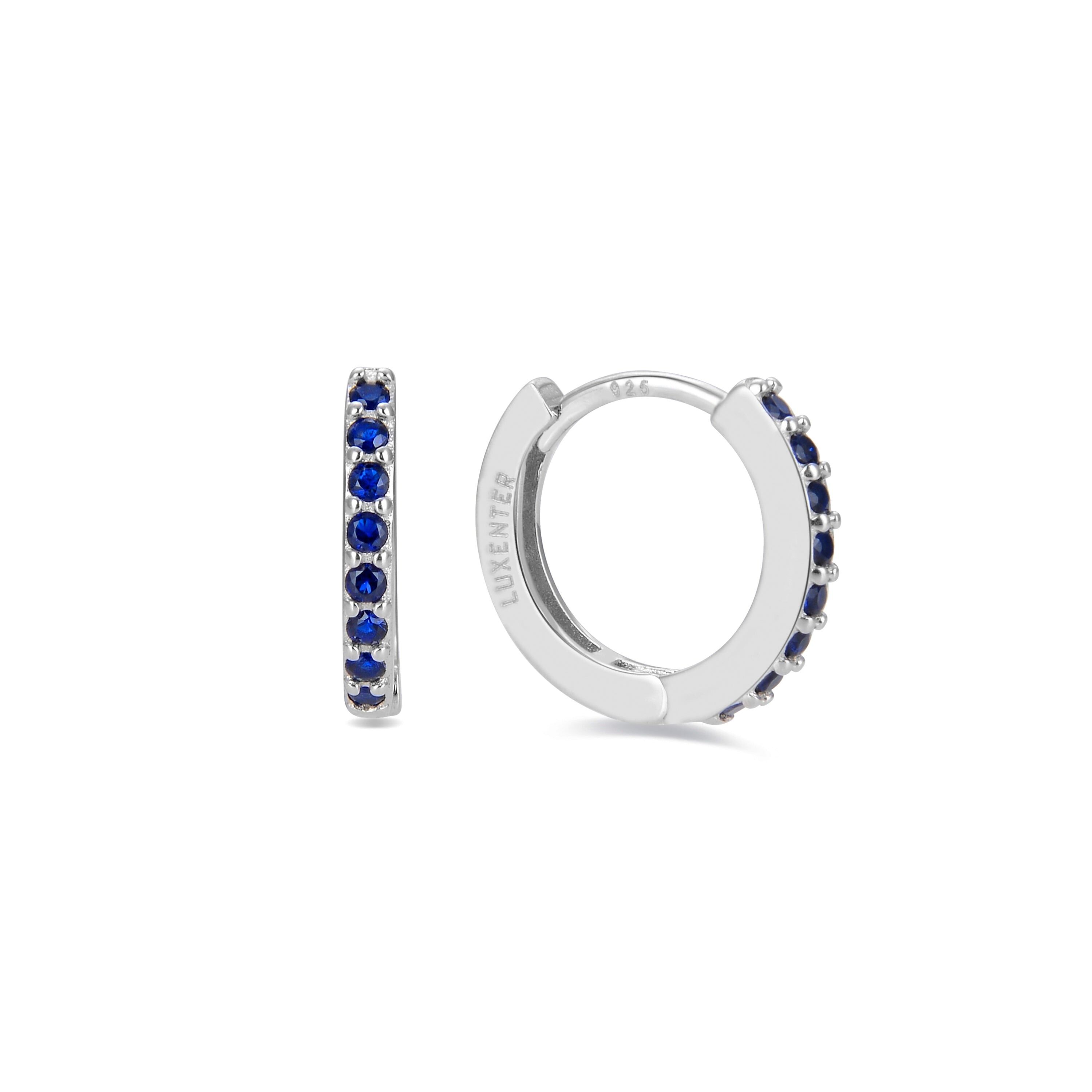 Orecchini Luxenter in Argento Sterling 925 con Zaffiri Zirconi rifiniti in rodio - Valarys