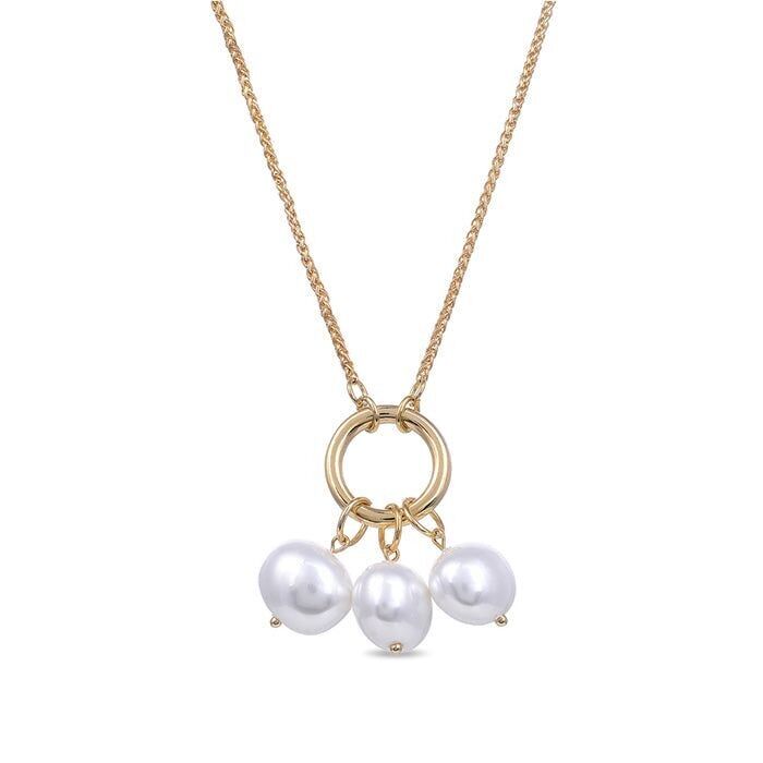 Collana Luxenter di perle bianche rifinita in oro giallo 18 carati - Akhet