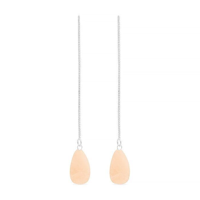 Orecchini Luxenter in Argento Sterling 925 con Agata Arancione rifinita in rodio - Zoqoyi