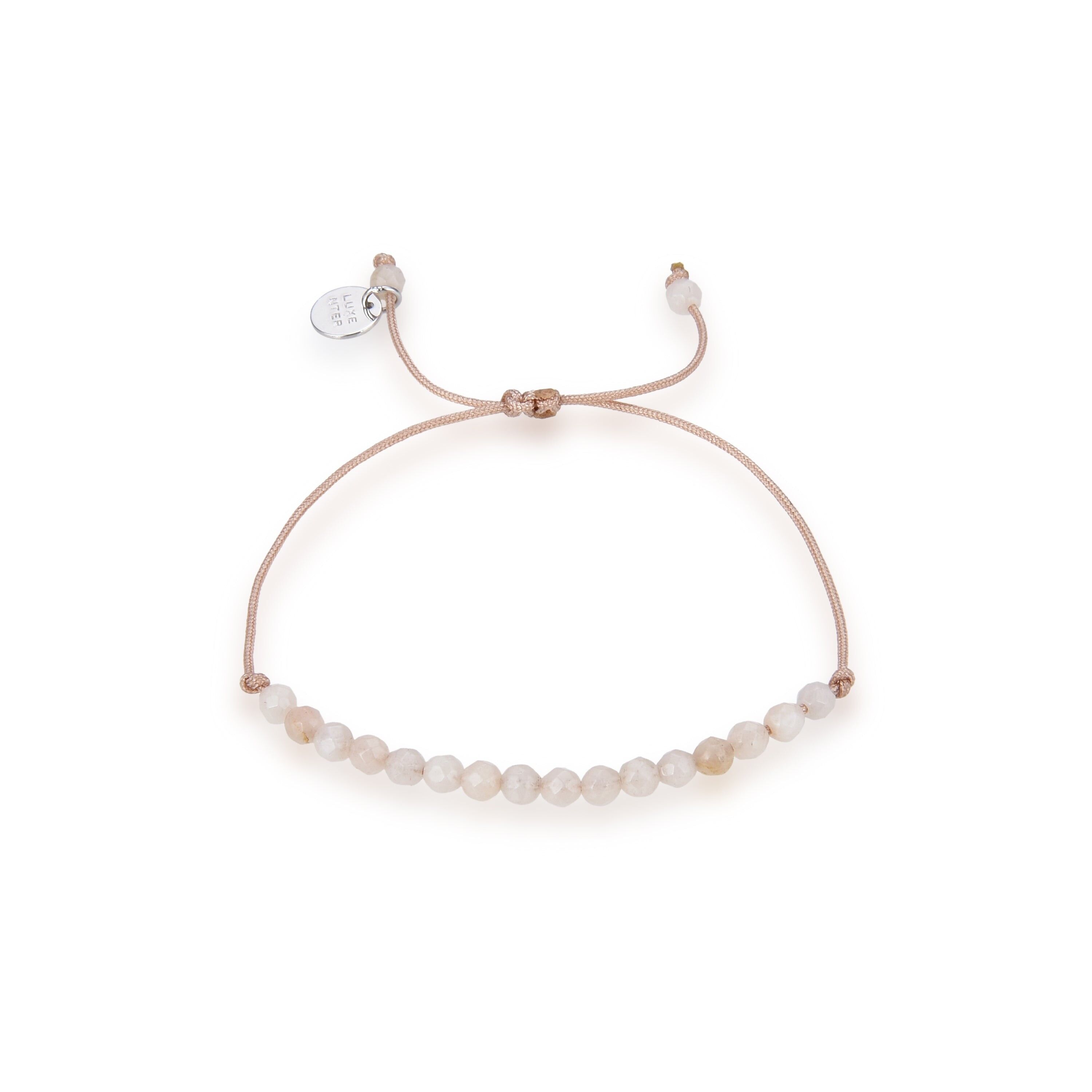 Bracciale Luxenter in Argento Sterling 925 con Giada Bianca rifinita in rodio - Aquisa