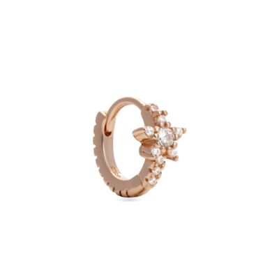 Luxenter Piercing in 925 Sterling Silver with Shiny Zirconia finished in 18K rose gold - Issphe