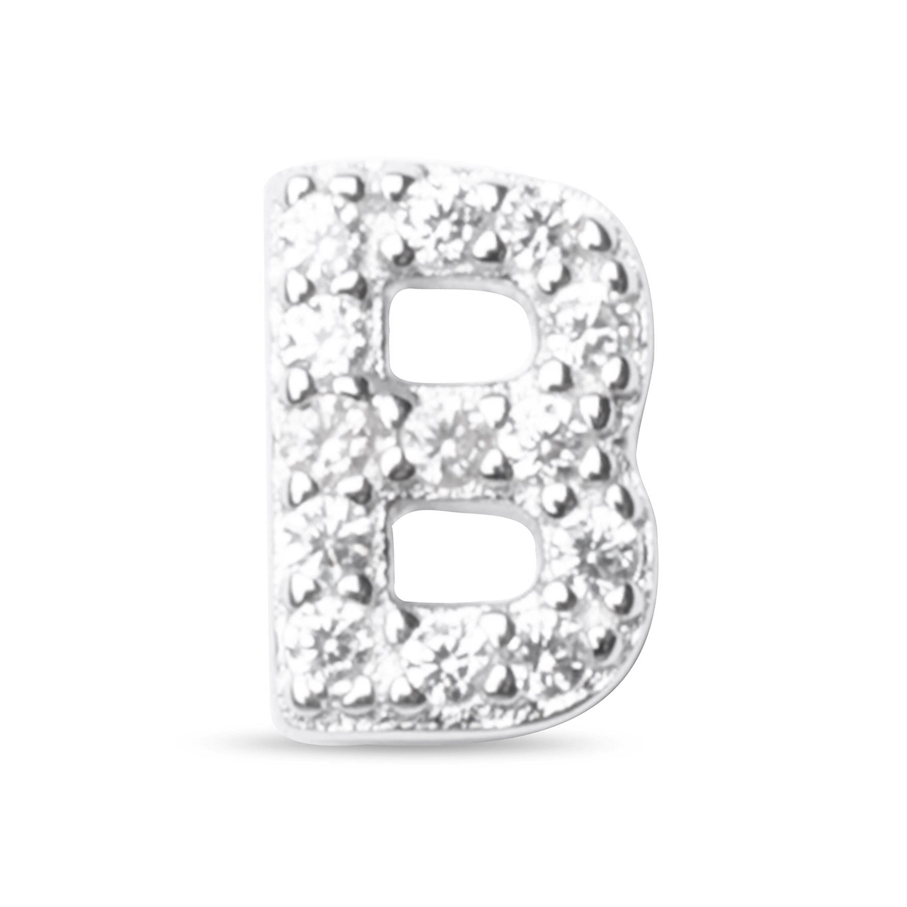 Piercing Luxenter in argento sterling 925 con zirconi brillanti rifiniti in rodio - Alfabeto